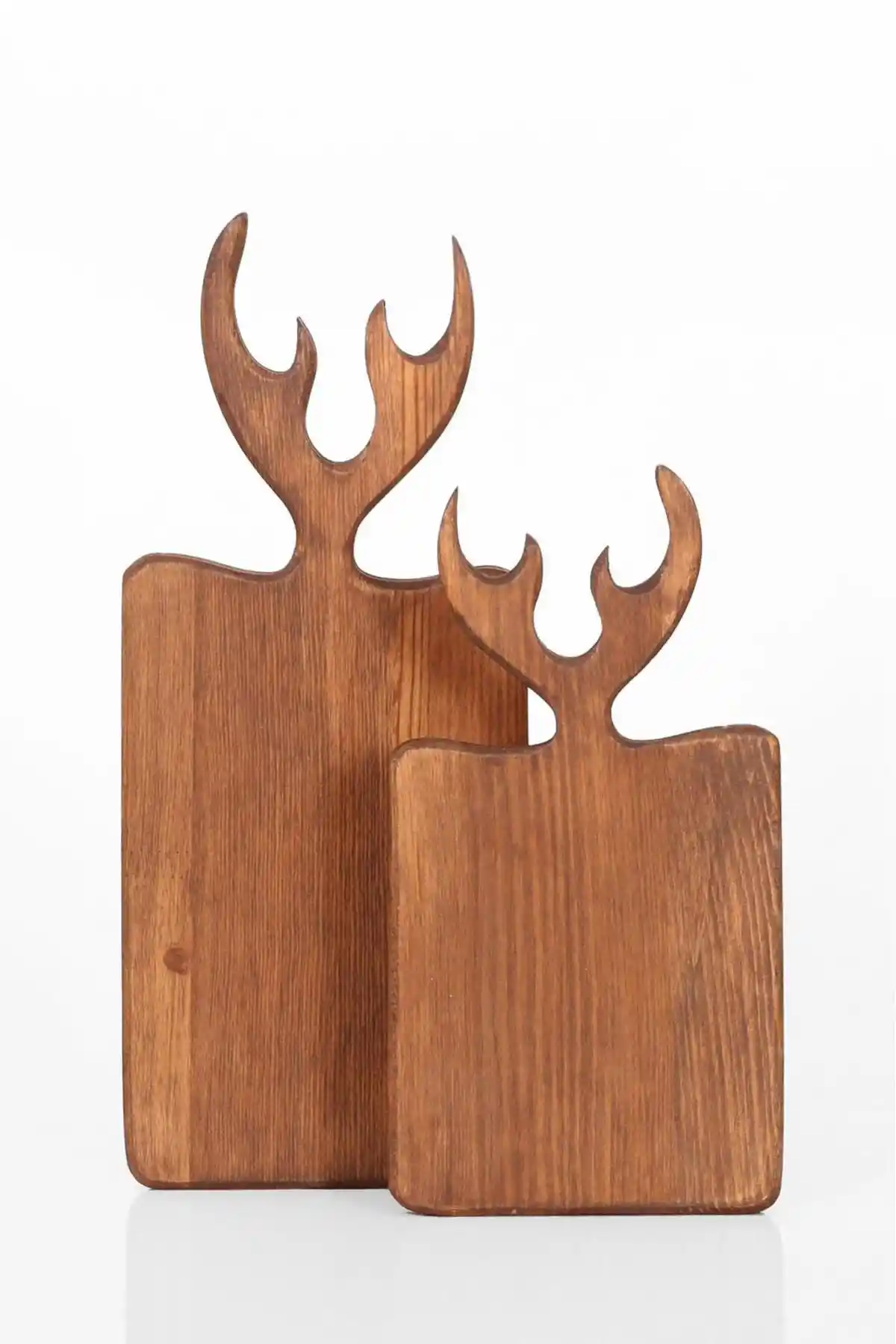 Rabo Craft Yılbaşı Serisi Ren Geyiği Sunum Kesme Tahtası Doğal Ahşap ve Estetik Tasarım