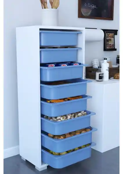 Remaks Çok Amaçlı Modern Mutfak Dolabı 8 Sepetli ve Dayanıklı Tasarım