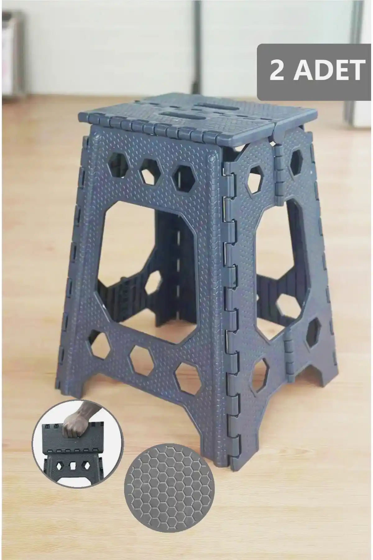 Tugomer 2 Adet Katlanabilir Tabure Seti: Hafif ve Pratik Dış Mekan Oturakları