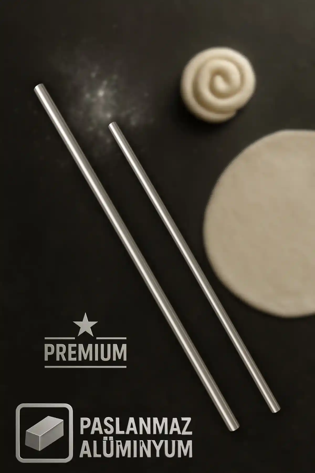 Ülgenev 2'li Alüminyum Paslanmaz Metal Masterchef Pratik Oklava: Dayanıklı ve Kullanışlı Mutfak Aracı