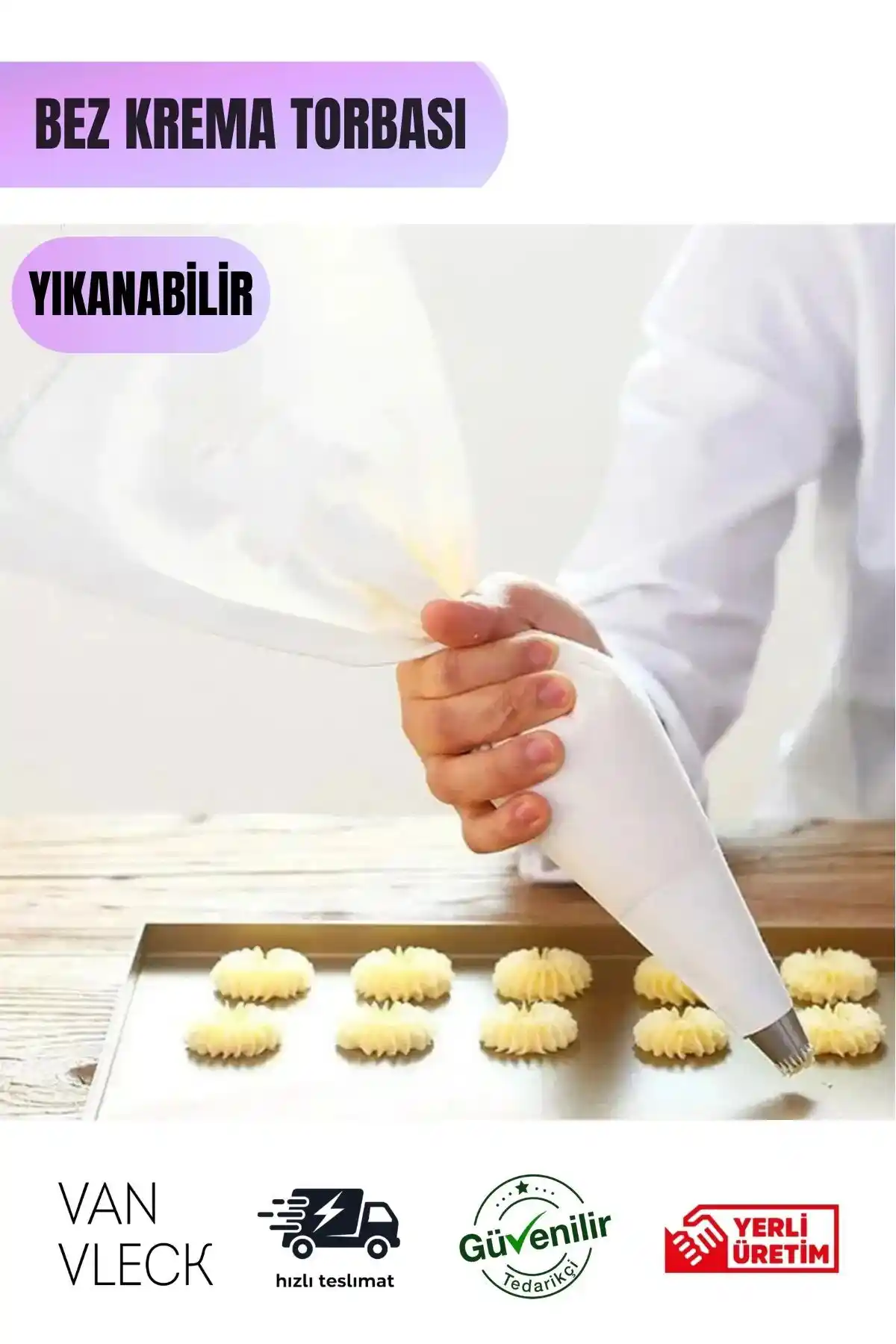 VAN VLECK Yıkanabilir Bez Krema Sıkma Torbası: Dayanıklı ve Çok Yönlü Mutfak Aracı