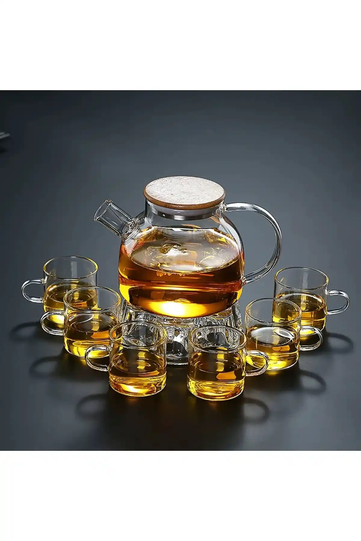 Vivien Home Isıya Dayanıklı 1000 ml Cam Demlik ve Bardak Seti Şık ve Fonksiyonel Tasarım