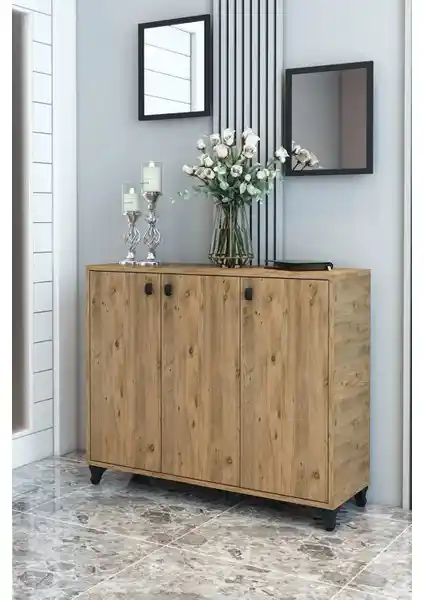 Zeyn Mobilya Konak 3 Kapaklı Ayakkabılık Modern ve Çok Yönlü Depolama Çözümü