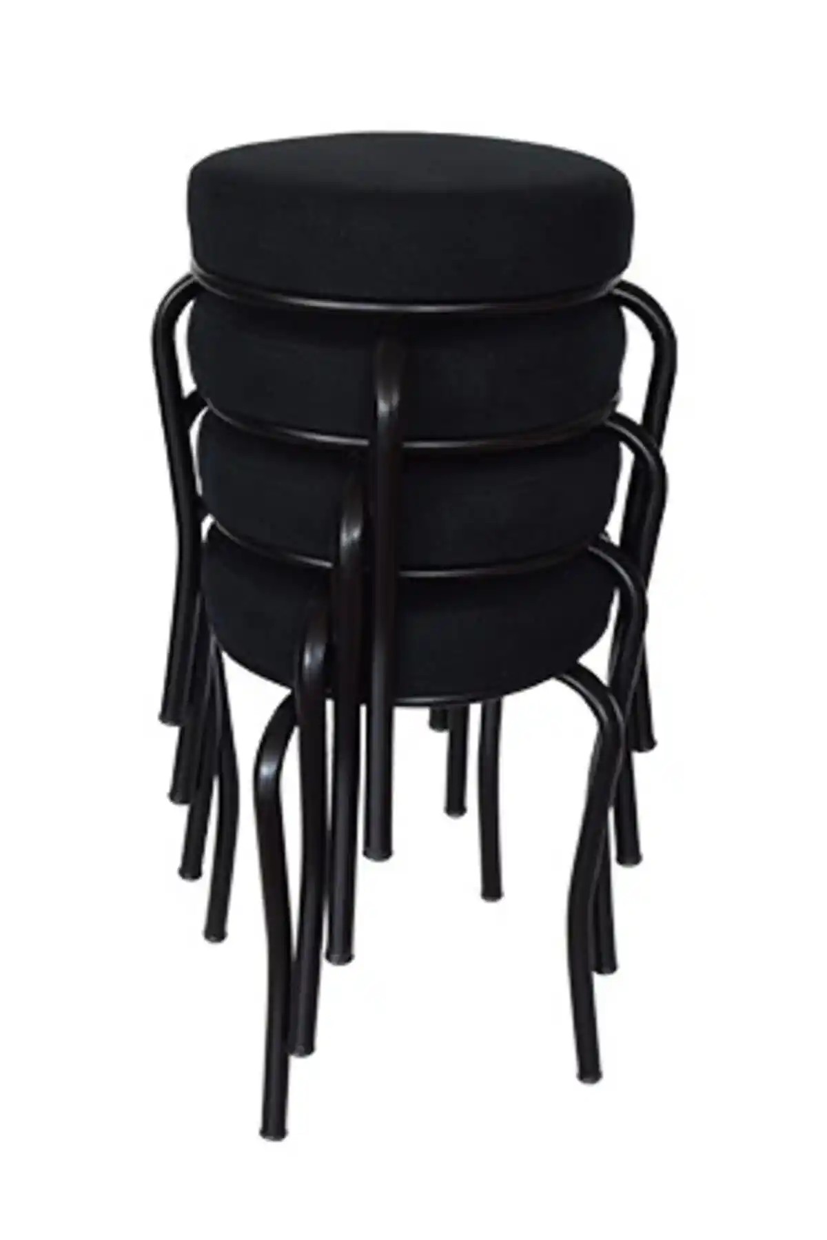 Ankhira Marka Siyah Retro Stil Dört Adet Tabure Seti Modern ve Dayanıklı Tasarım