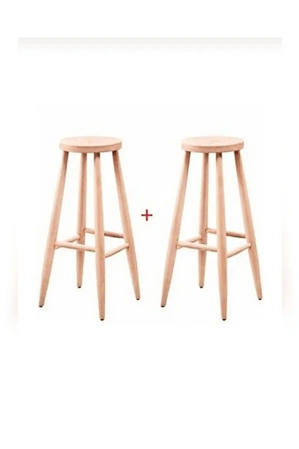 Asel Home Ahşap Yüksek Yuvarlak Bar Taburesi Modern ve Dayanıklı Tasarım