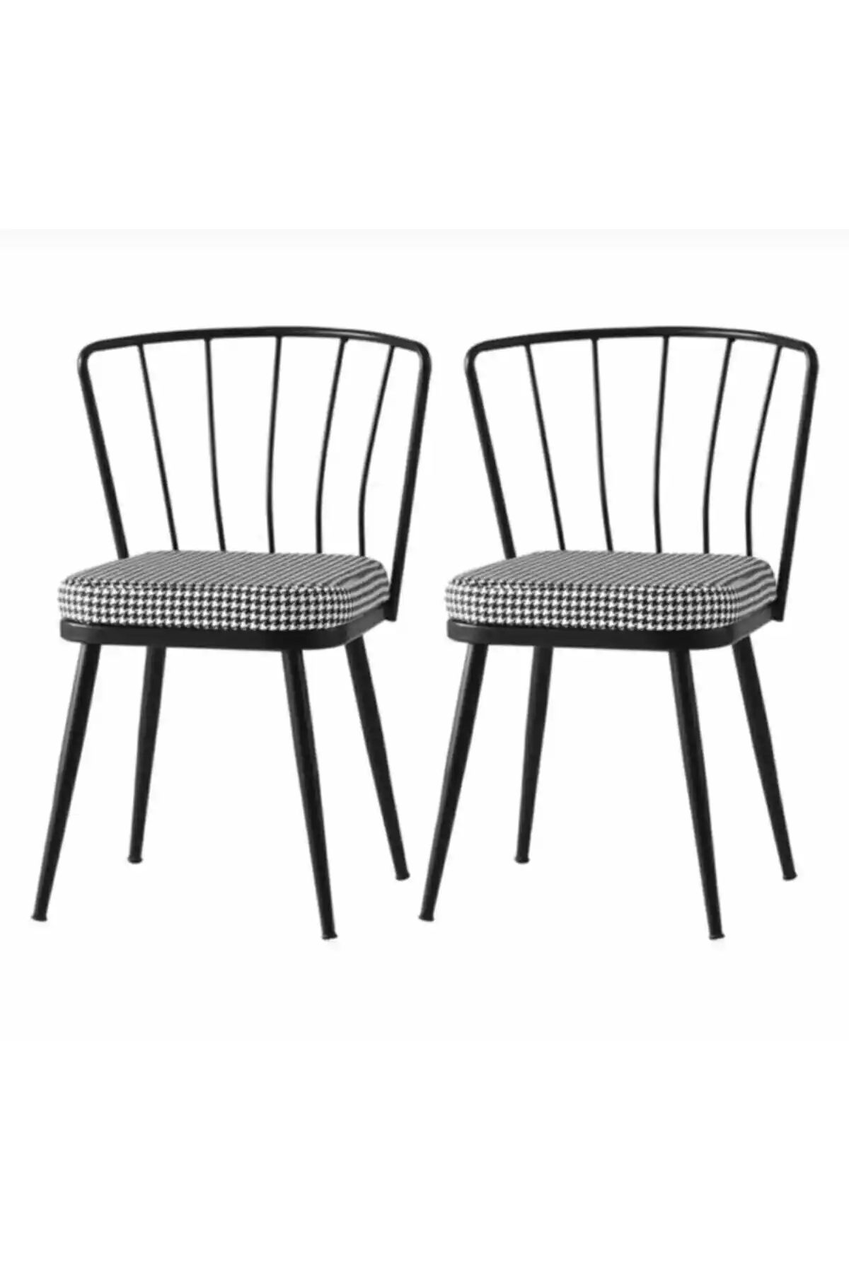 Ay Sandalye Kazayağı Desen 2'li Set Modern ve Dayanıklı Metal Sandalye Tasarımı