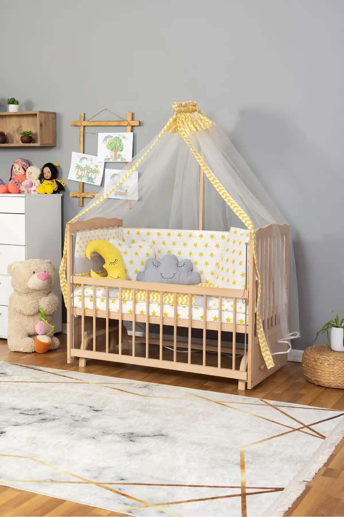 Bamgidoo Doğal Ahşap Bebek Beşiği: Güvenli ve Estetik Uyku Çözümü