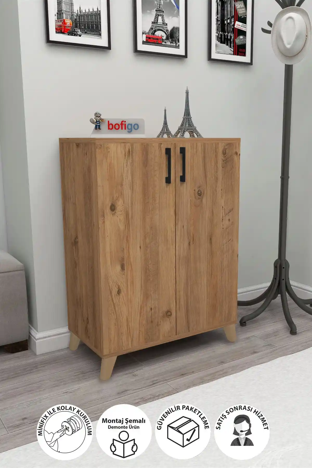 Bofigo 4 Raflı Çok Amaçlı Ayakkabılık Modern Tasarım ve Dayanıklı Malzeme ile