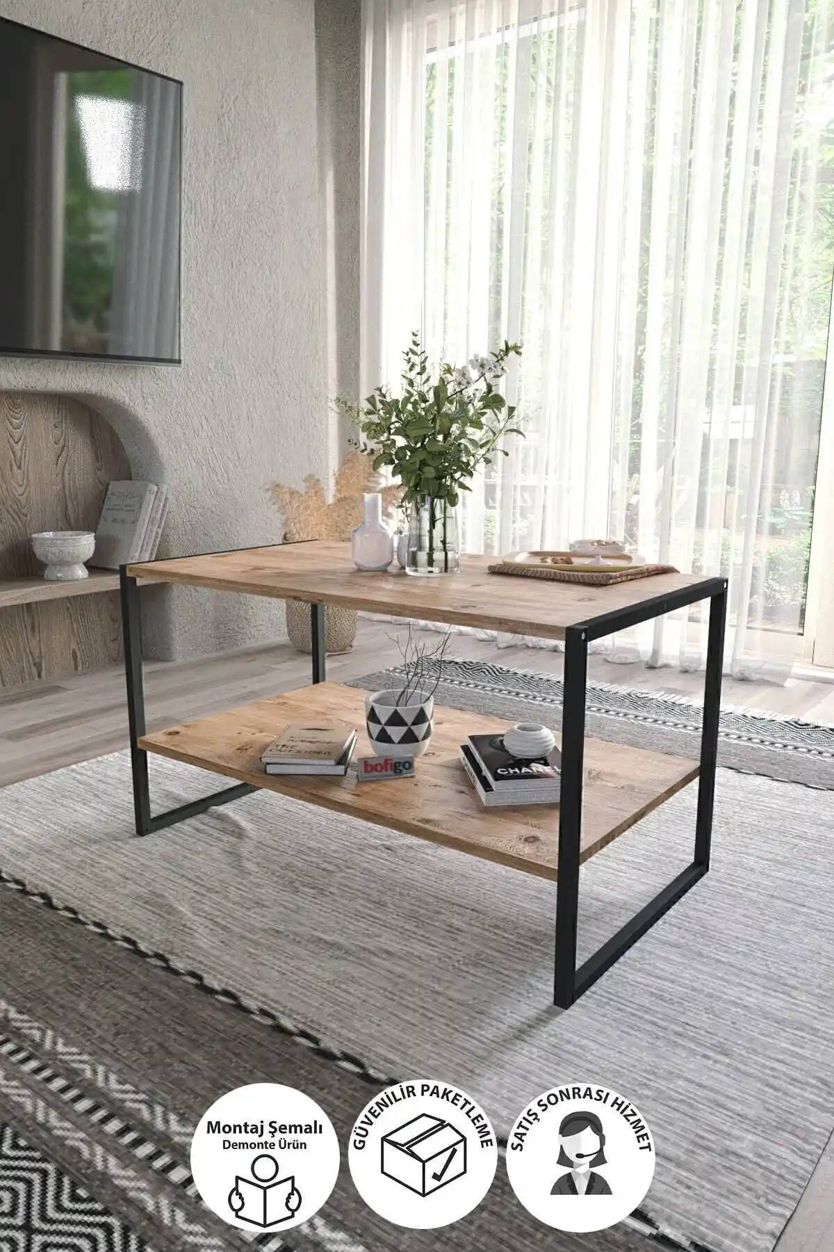 Bofigo 50x90 Metal Orta Sehpa: Modern ve Dayanıklı Tasarım ile Ev Dekorasyonunu Geliştirir