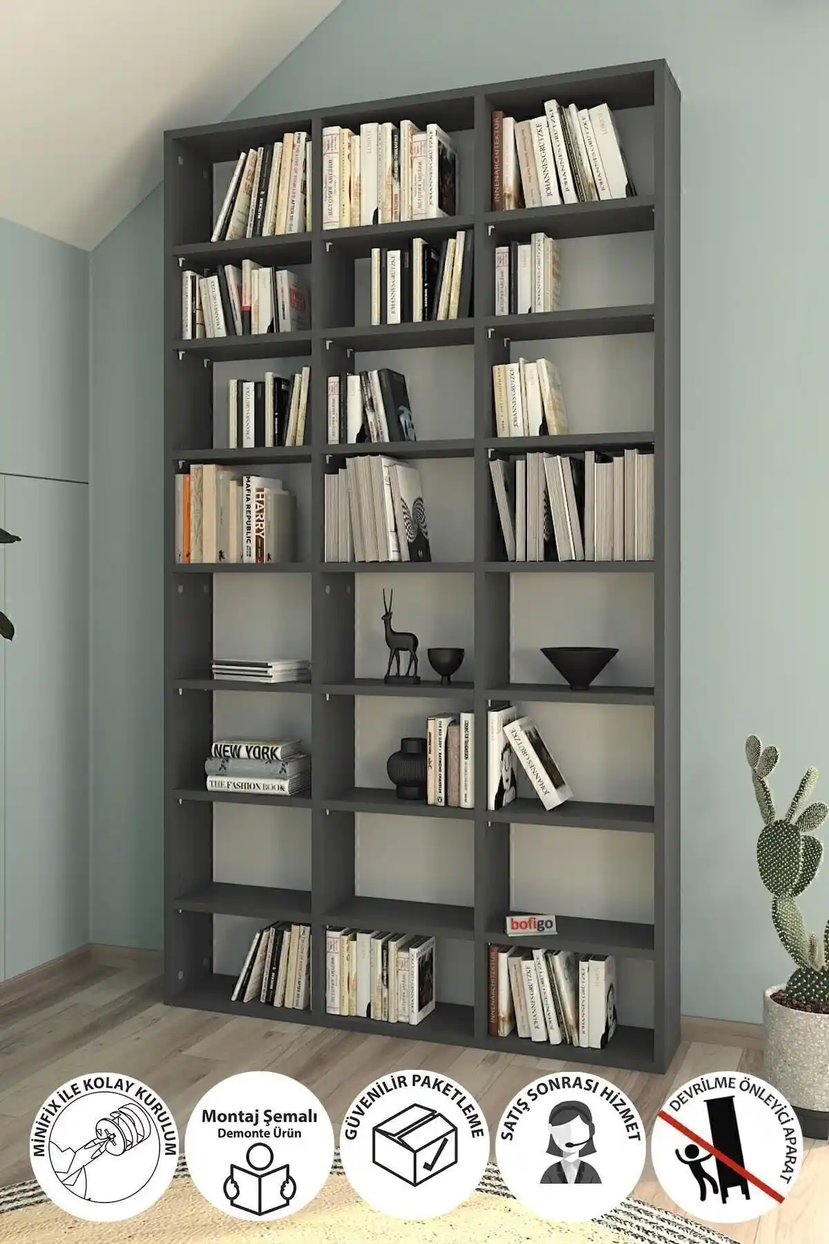 Bofigo Çok Raflı Kitaplık Modern Tasarım ve Dayanıklı Malzemelerle Şık Çözüm