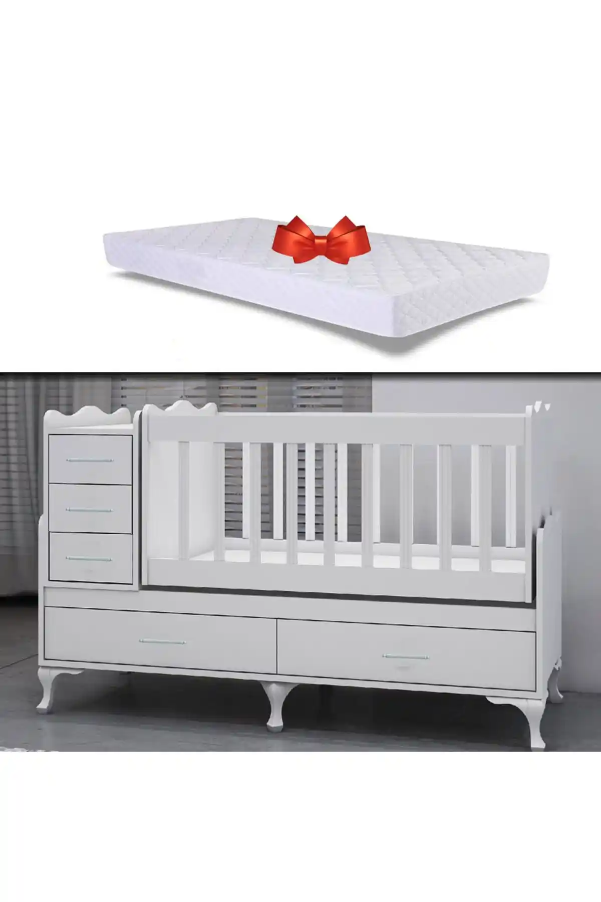 Bygolden 5 Çekmeceli Sallanır Bebek Beşiği Güvenli ve Çok Fonksiyonlu Tasarım
