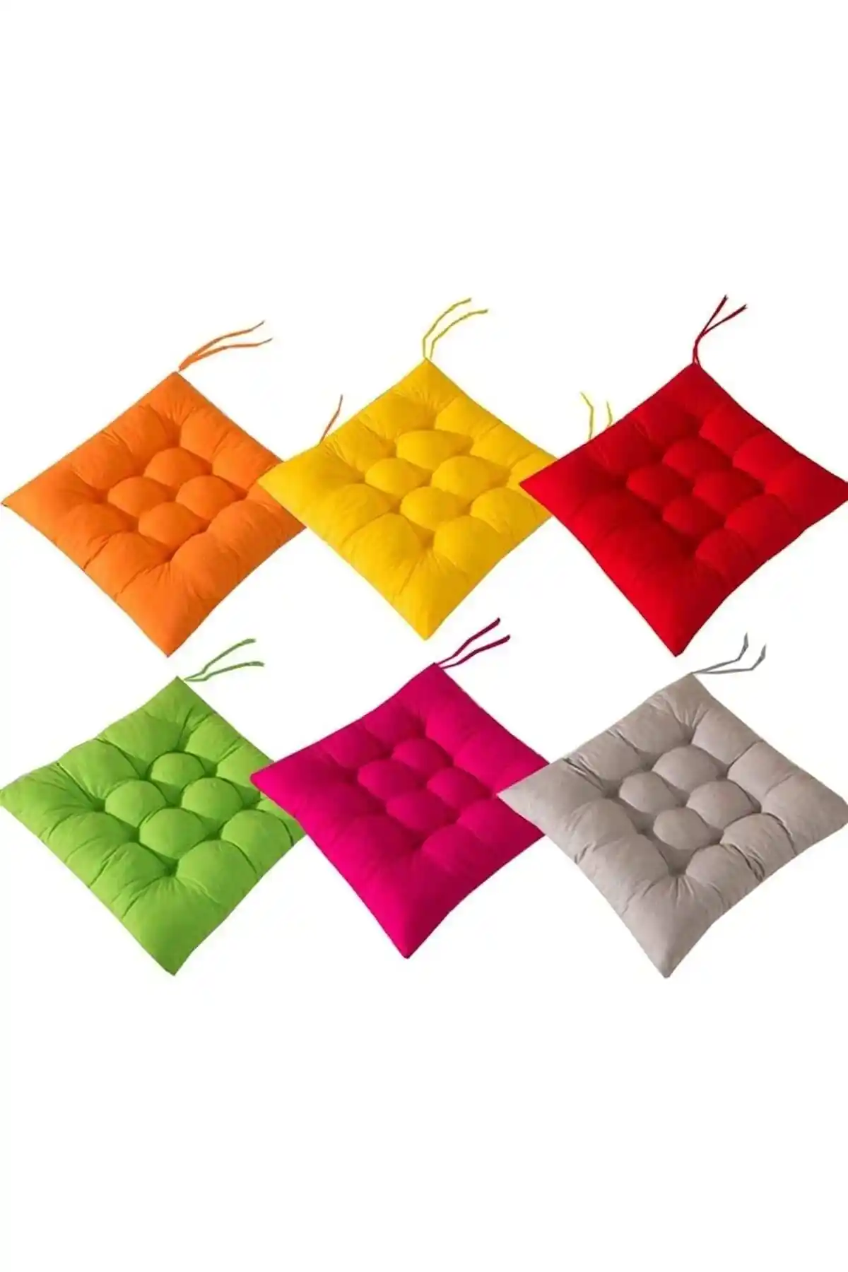 CANDIR TEKSTİL Pofidik Kare Sandalye Minderleri Modern ve Renkli Tasarım