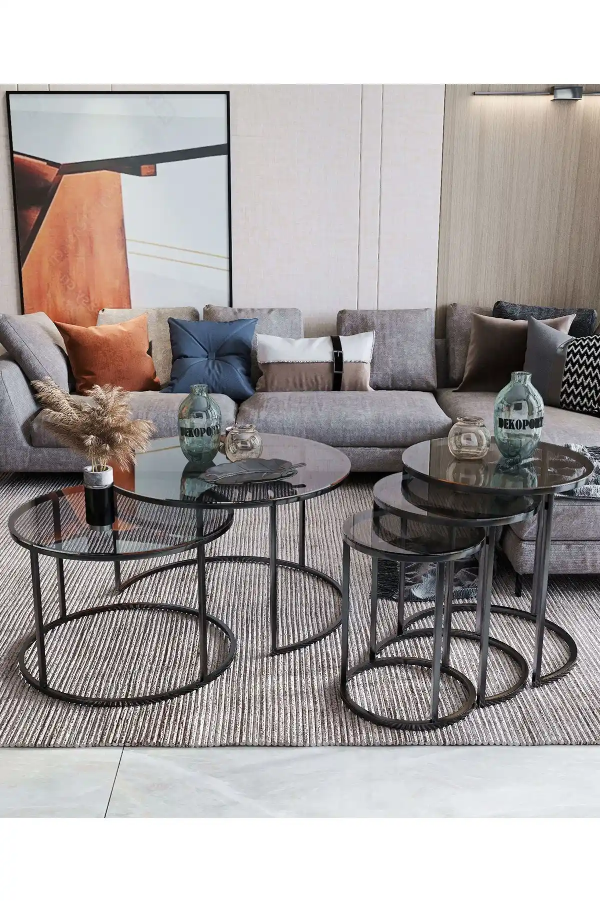 Dekoport Milas Orta ve Zigon Sehpa Seti Modern Şıklık ve Dayanıklılık Sunar