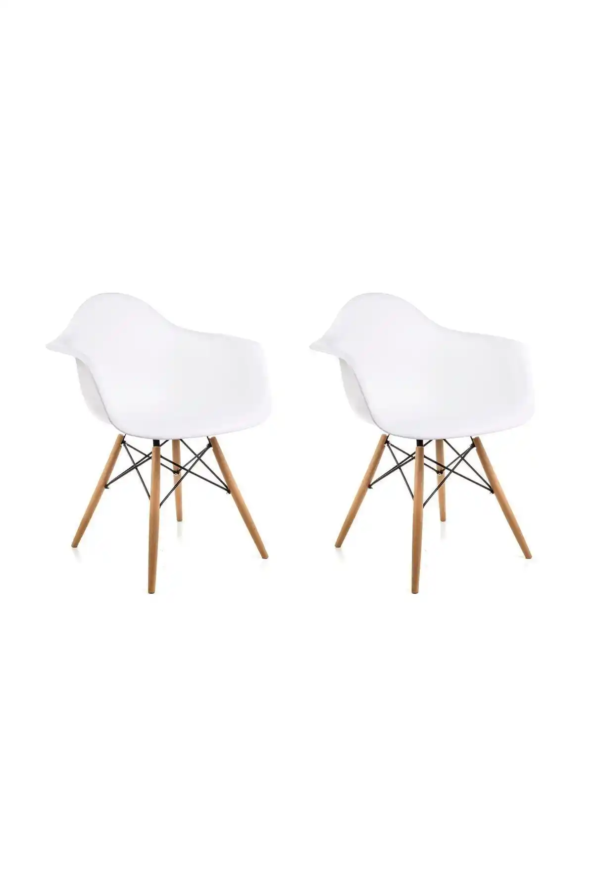 Dorcia Home Lisa Beyaz Kolçaklı Eames Sandalye: Modern Tasarım ve Konforlu Oturma Deneyimi