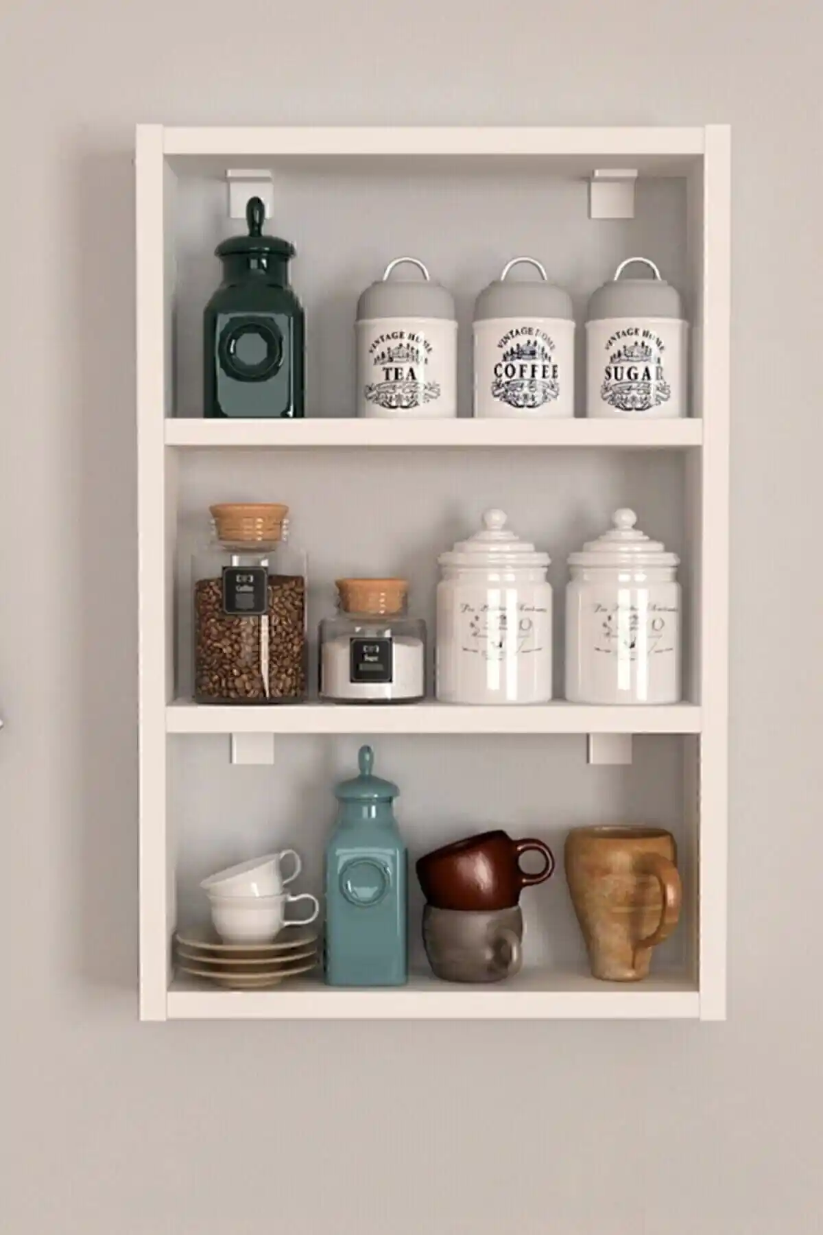 DSM MOBİLYA 3 Raflı Mutfak Duvar Rafı Modern ve Sağlıklı Tasarım Çözümü