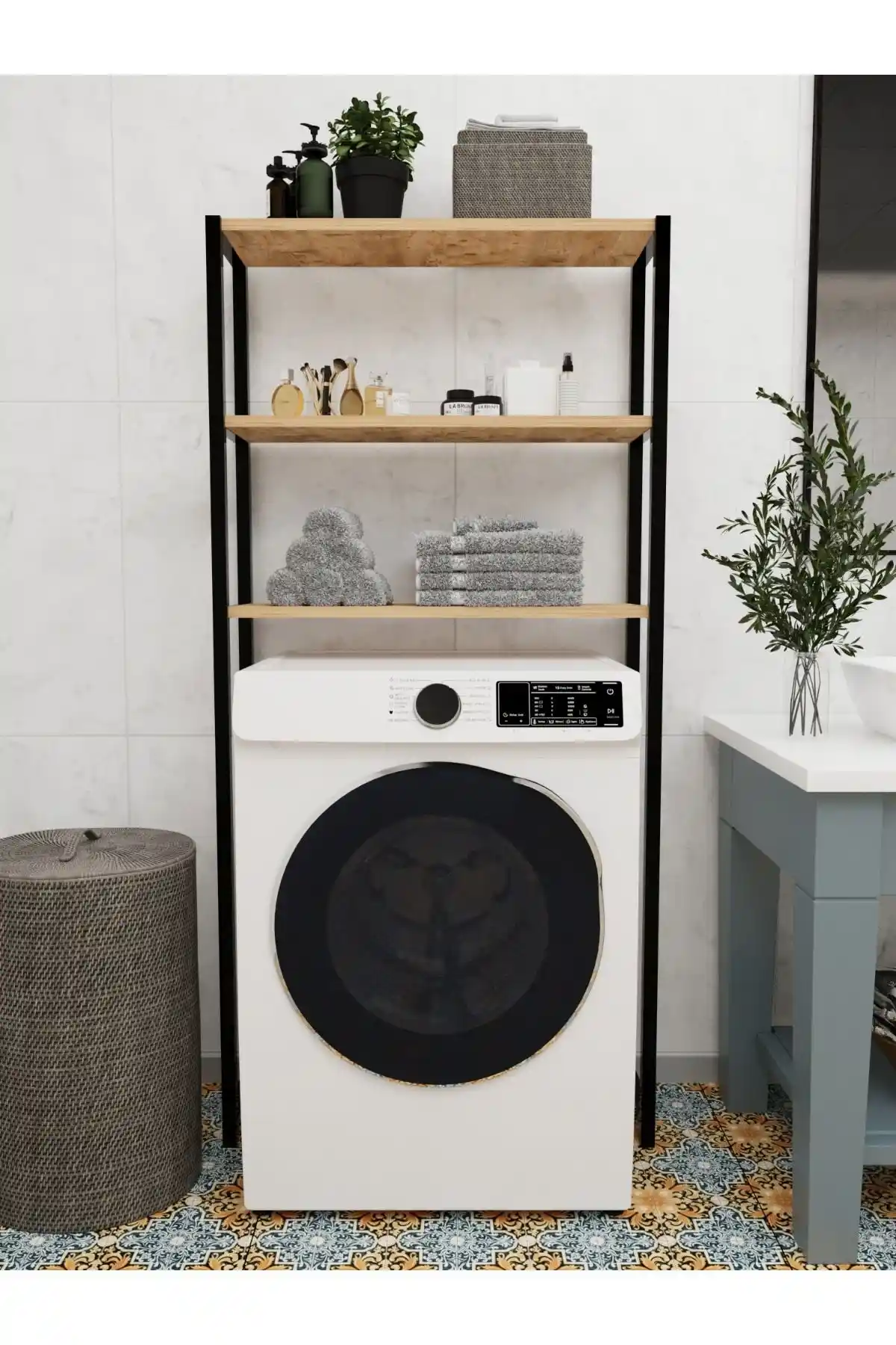 Elit Reyon Çamaşır Makinesi Üstü Düzenleyici Raf: Modern ve Dayanıklı Tasarım