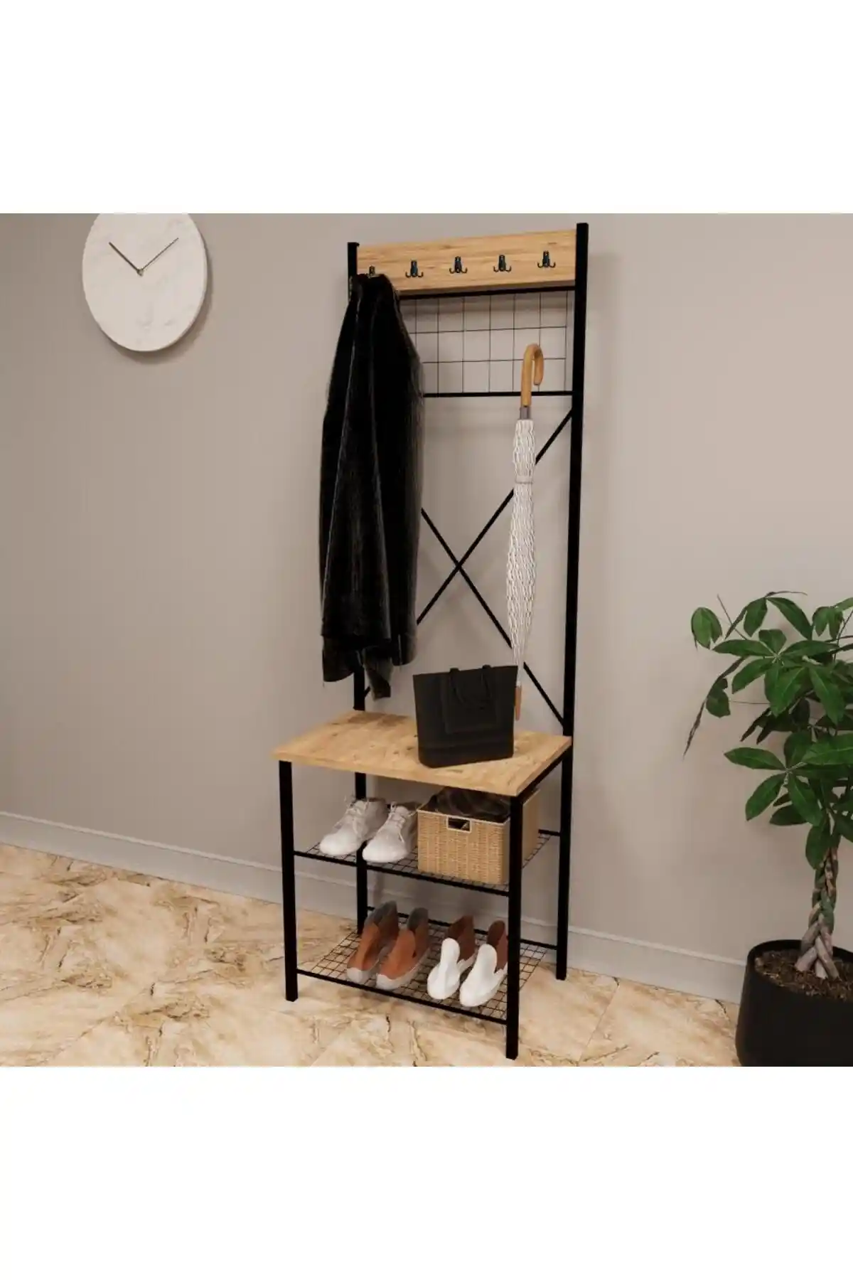 Eportatif Dar Metal Portmanto Modern ve Pratik Depolama Çözümü 60 cm genişlikte