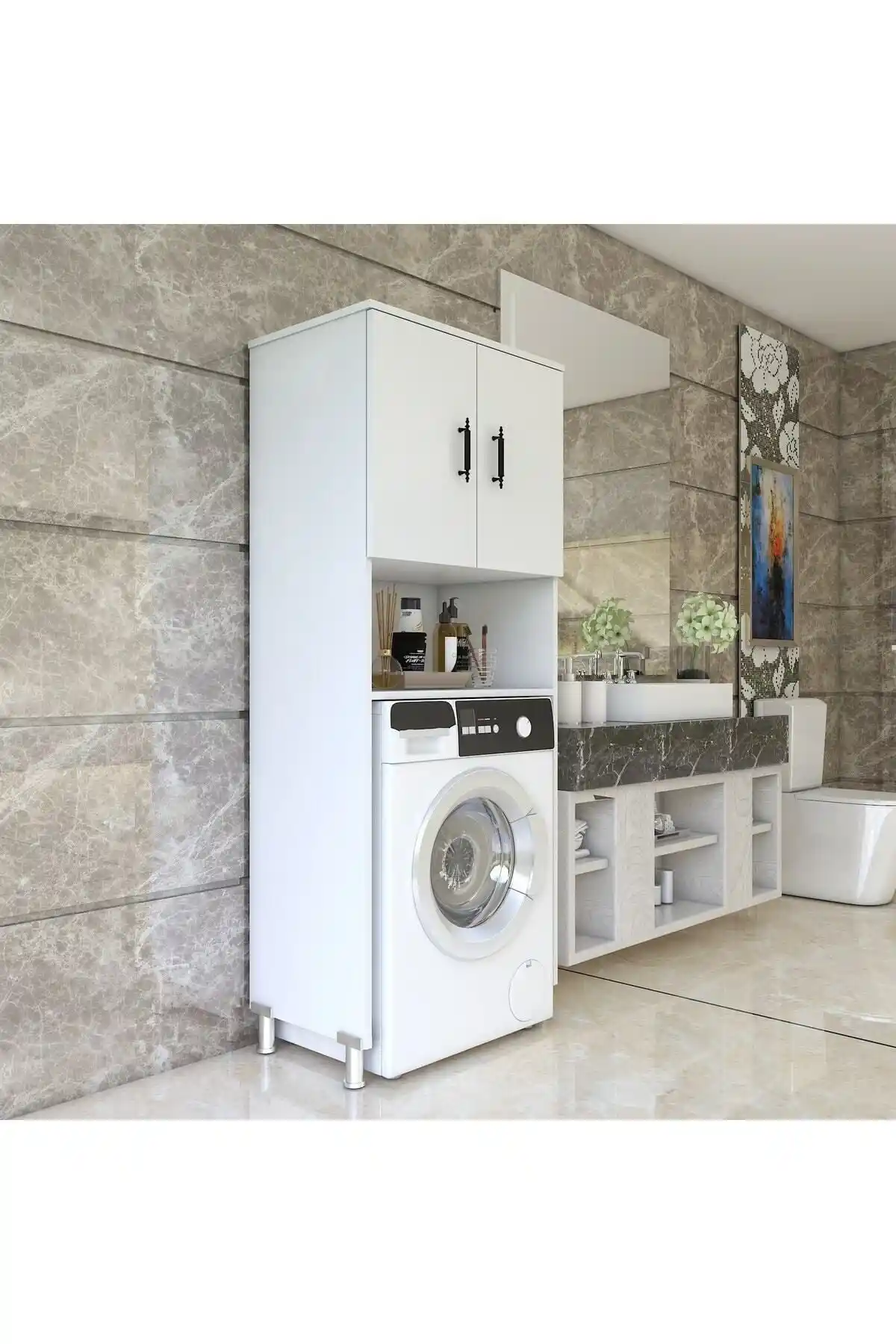 ESMOPA MOBİLYA Çok Amaçlı Banyo Dolabı Modern Tasarım ve Pratik Kullanım Özellikleri