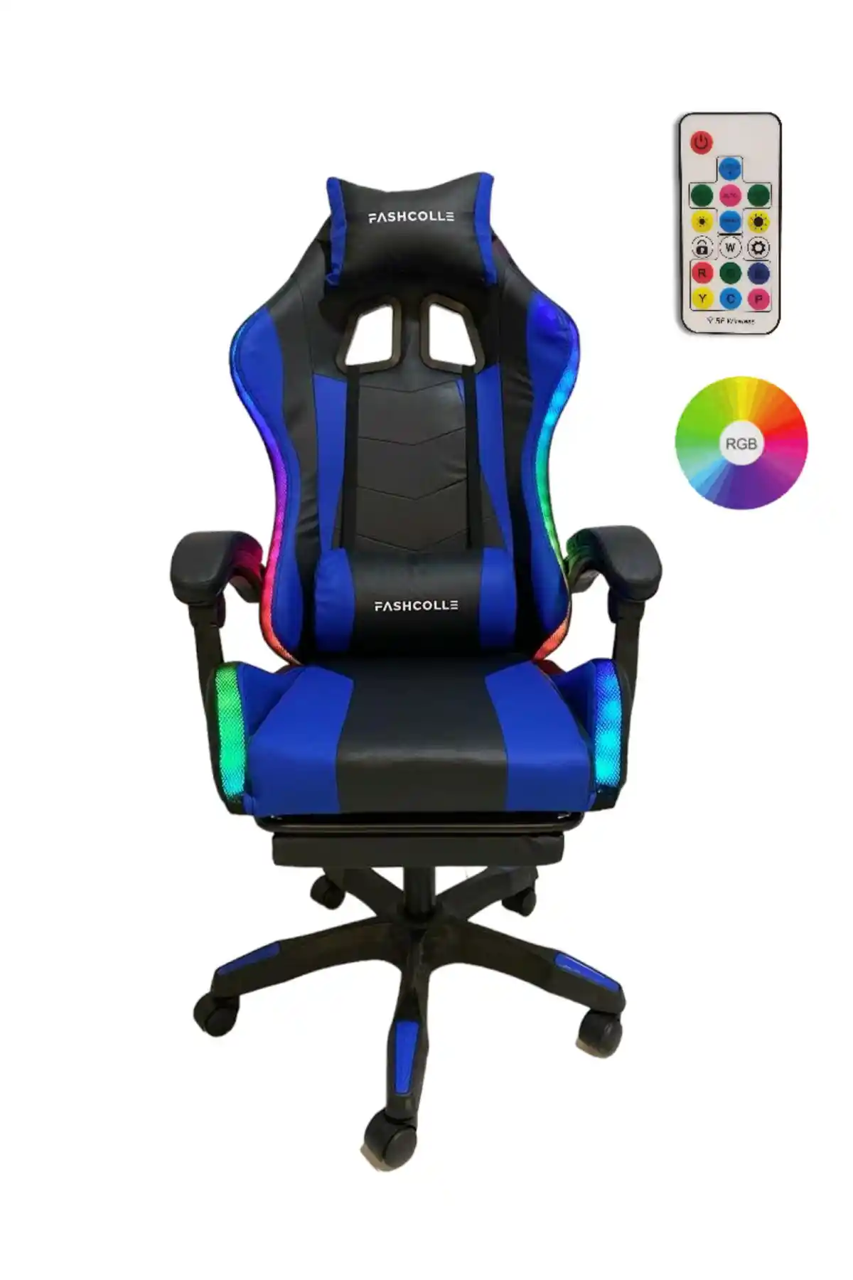 Fashcolle Blue Star Işıklı Oyuncu Koltuğu: Masaj ve LED Işık Özellikleriyle Konfor ve Şıklık