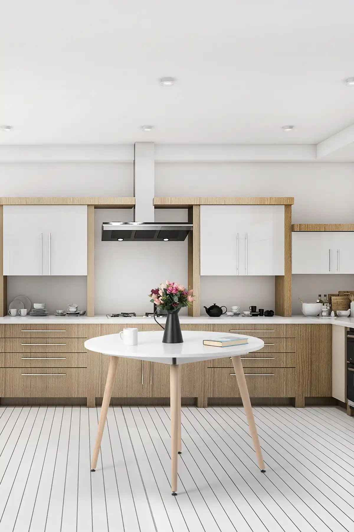 Floradesign Bistro 100cm Yuvarlak Mutfak Masası Estetik ve Fonksiyonel Tasarım