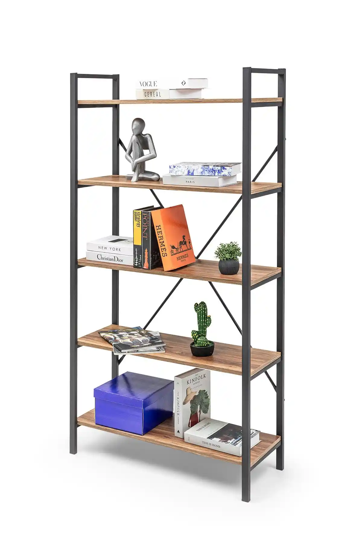 Gaga Mobilya 5 Raflı Geniş Metal Kitaplık Modern ve Dayanıklı Tasarım