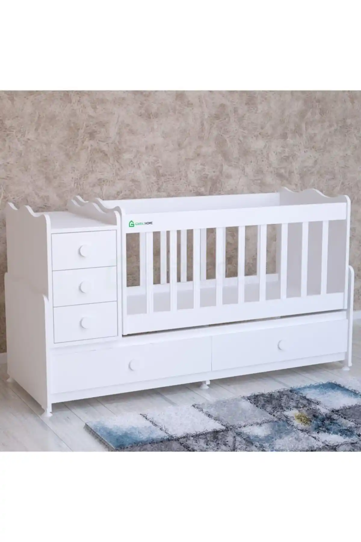 Garaj Home Beyaz Melina Beşik: Modern Tasarım ve Fonksiyonellik Bir Arada