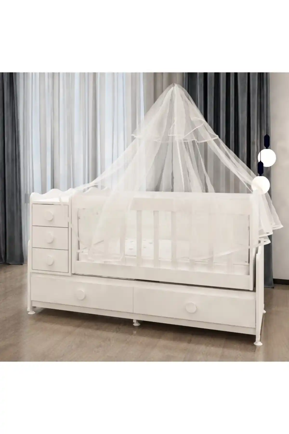 Garaj Home Melina Lüks Uyku Setli Beşik Kombini Modern Tasarım ve Güvenlik Özellikleri