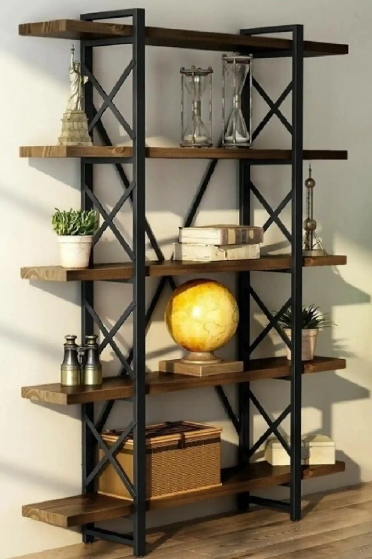 Genel Markalar Ahşap Masif 5 Katlı Kitaplık: Dayanıklı ve Estetik Tasarım Özellikleri