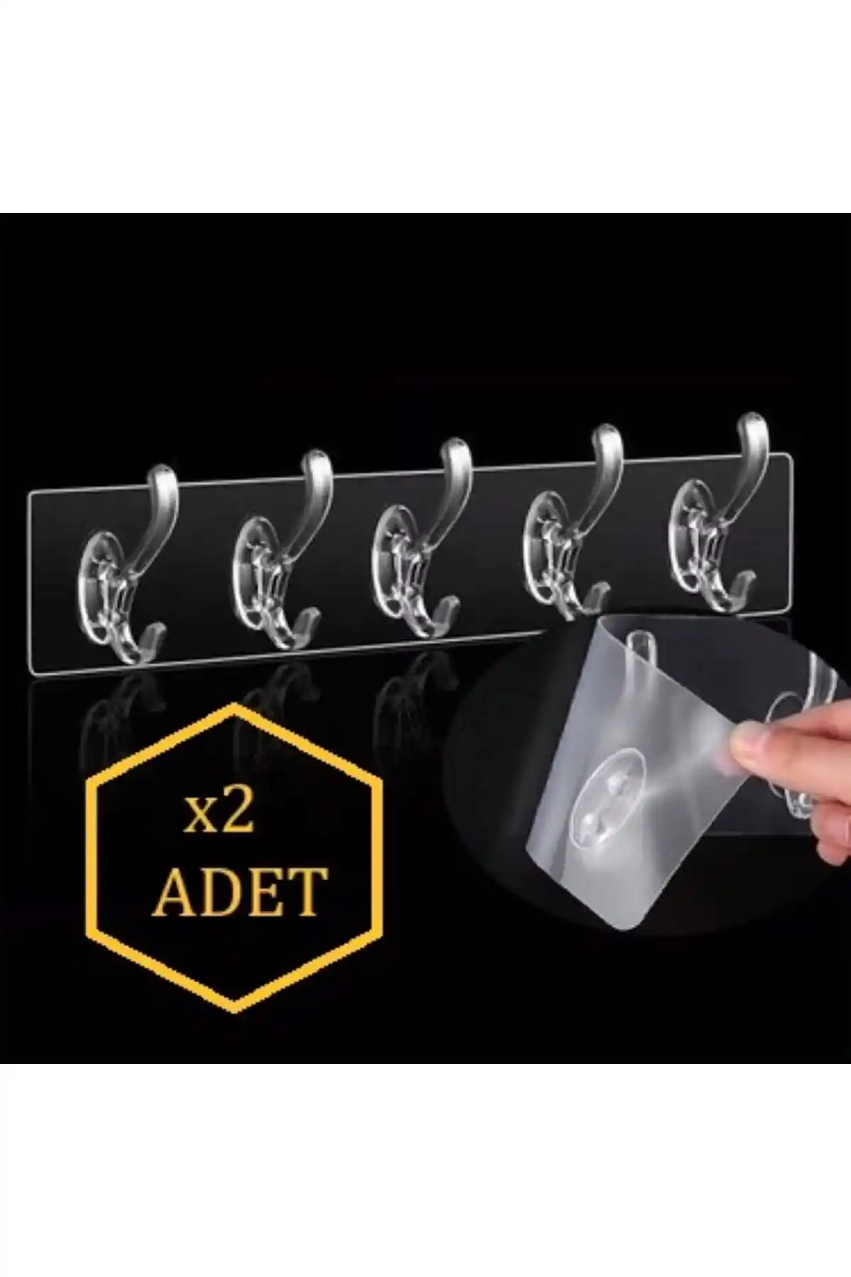 GLANZEND Şeffaf ve Güçlü Yapışkanlı Askılık Seti ile Evde Pratik Düzen Sağlama