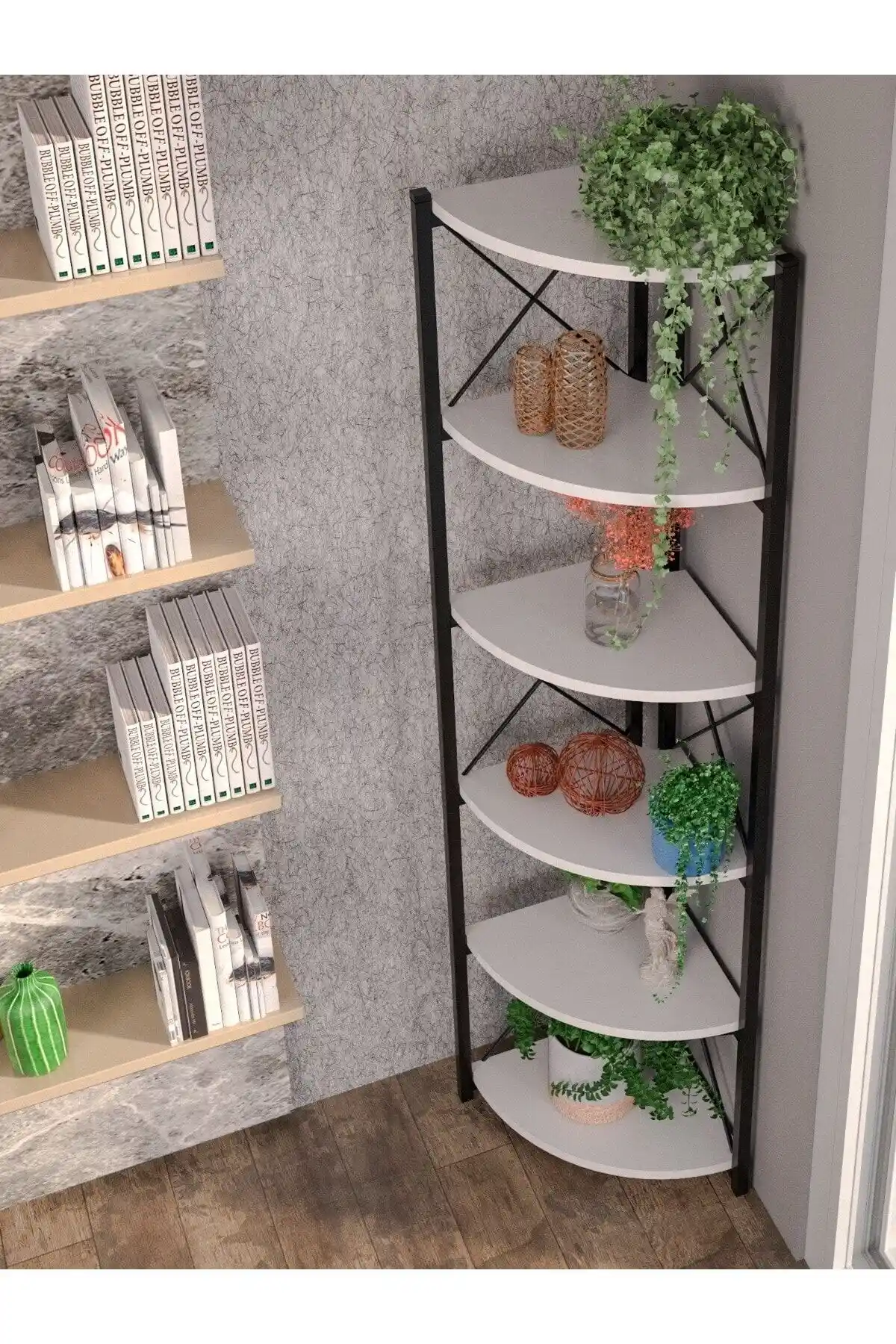 GOLDFALEZ Beyaz Çok Amaçlı 6 Raflı Kitaplık Modern ve Dayanıklı Tasarım