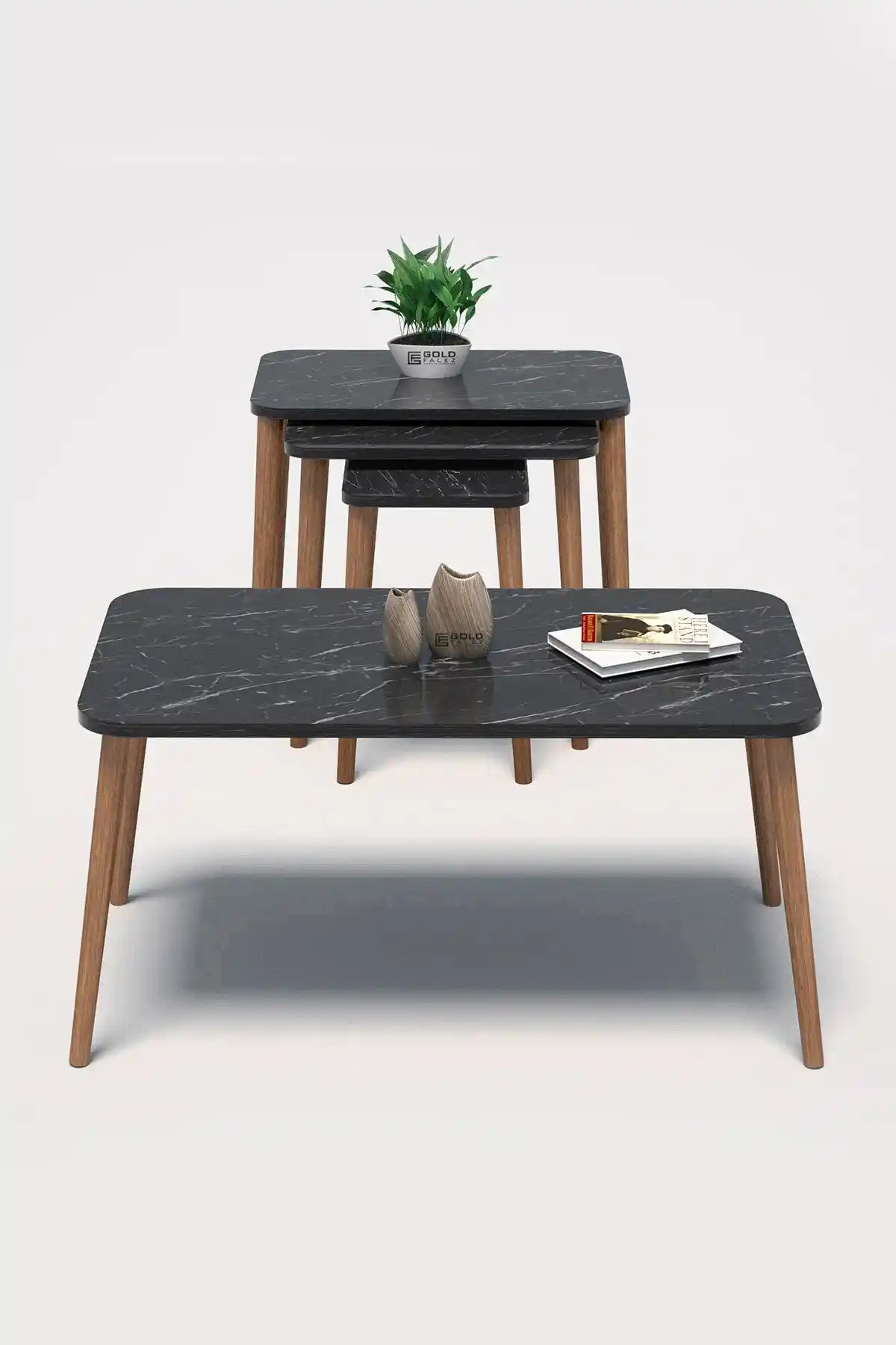 GOLDFALEZ Zigon ve Orta Sehpa Seti Modern Tasarım ve Dayanıklılık Özellikleriyle