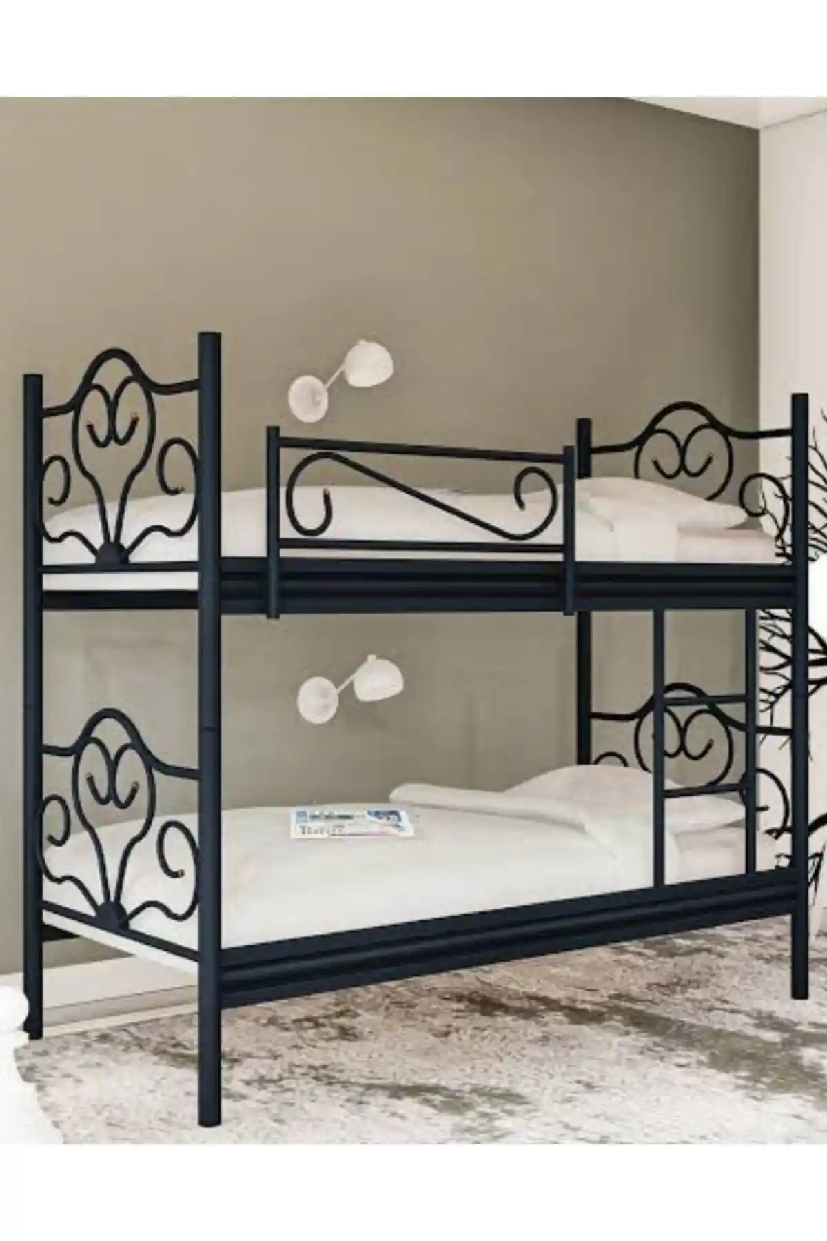 GÜN TREND Siyah Metal Ranza: Modern ve Dayanıklı Çift Kişilik Yatak Çözümü