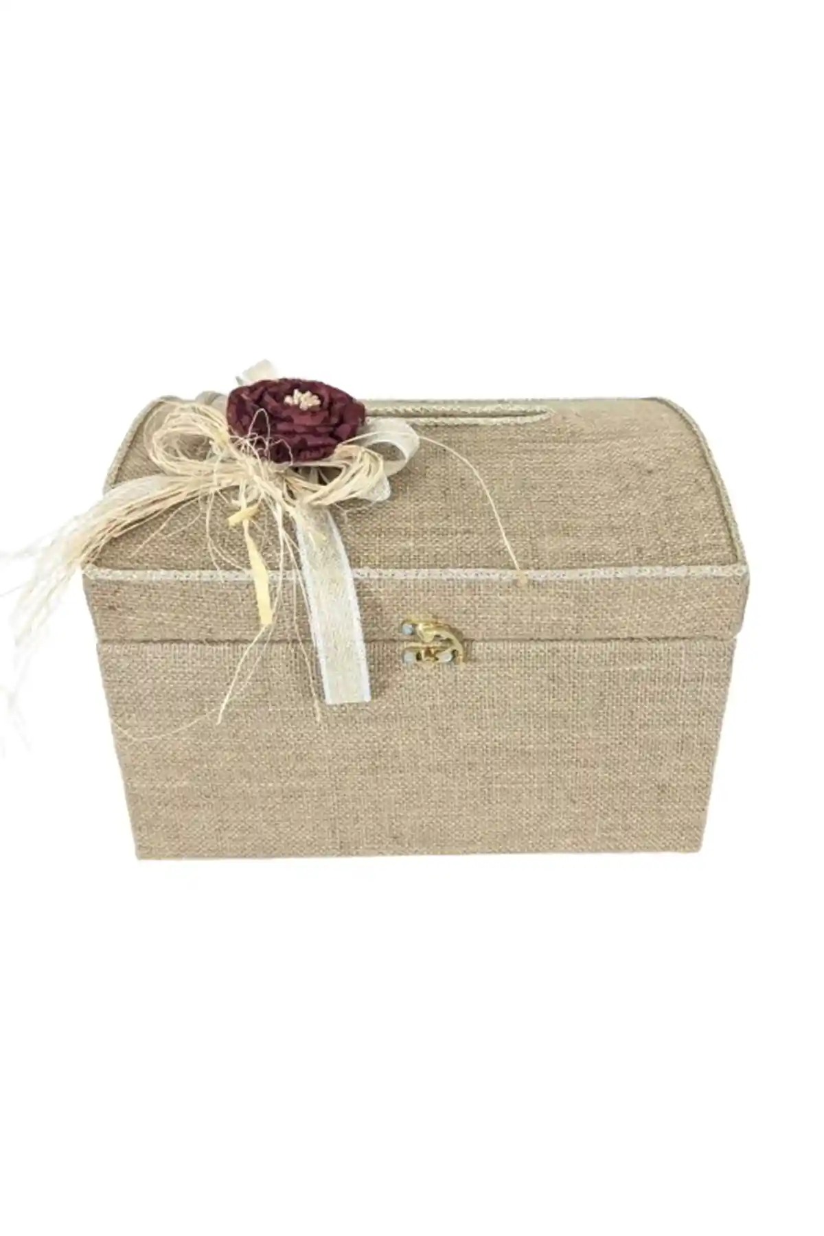 Hasır Zarf Takı Sandığı: Şık ve Dayanıklı Ahşap Metal Çeyiz Saklama Çözümü