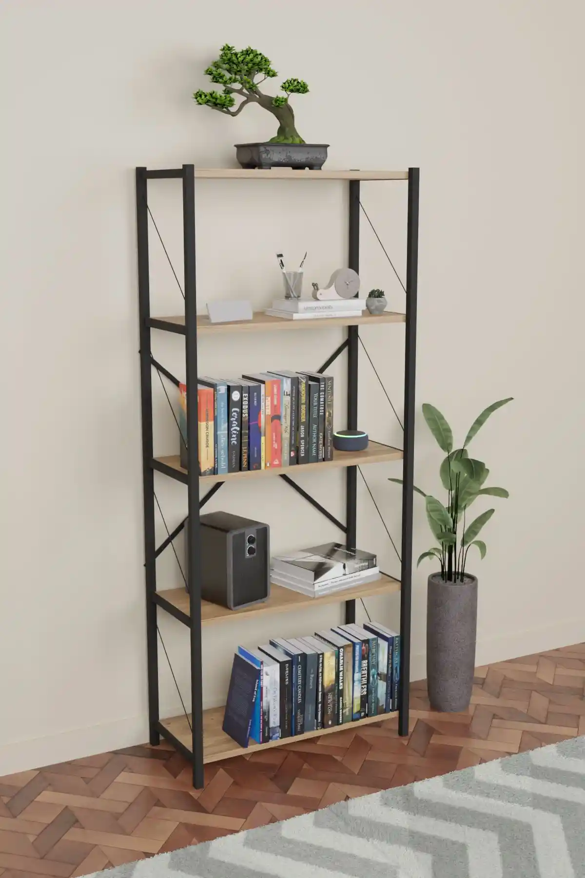 Hesaplı Metal Kitaplık Modern ve Dayanıklı Depolama Çözümü 150 cm yüksekliği ile