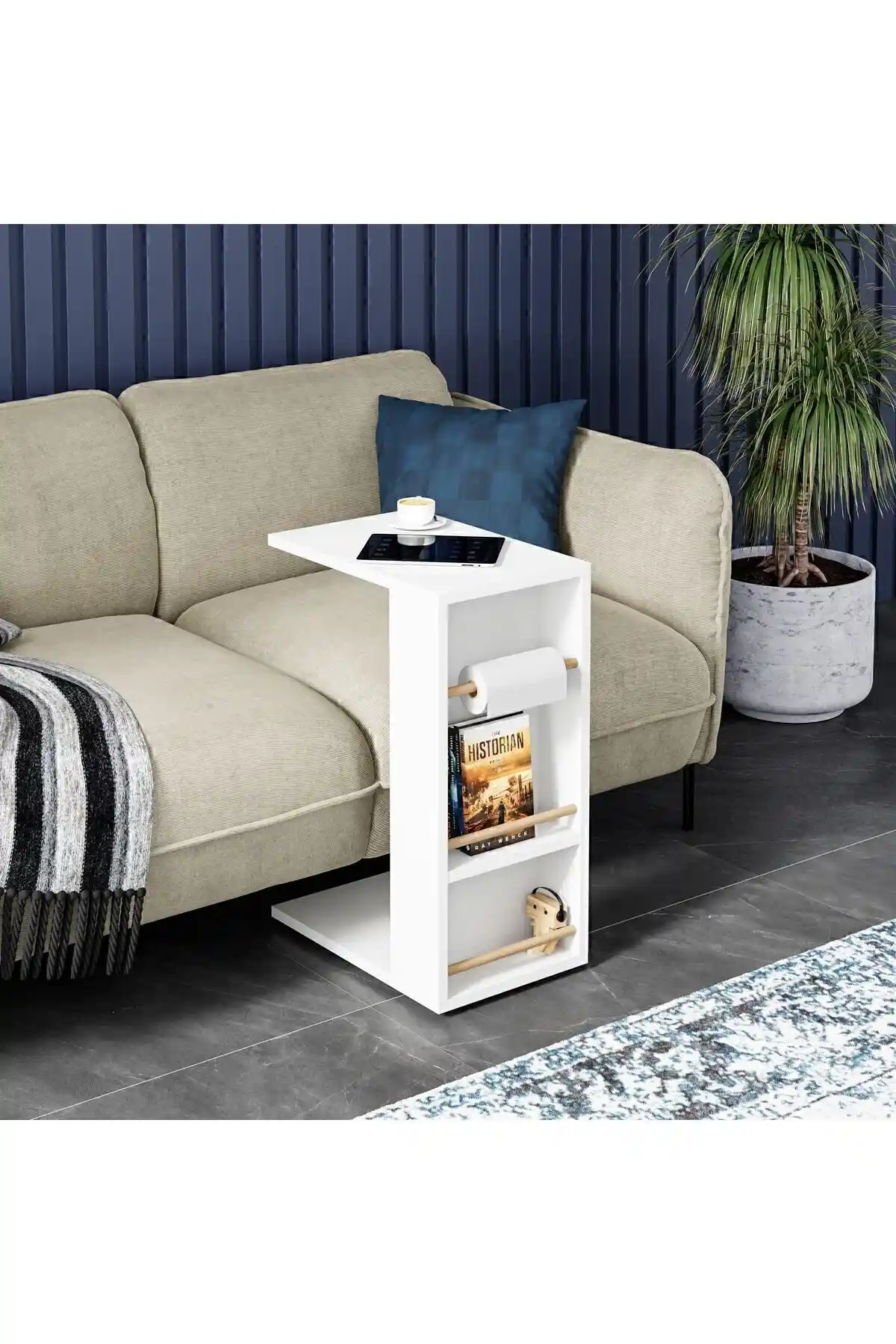 interGO Beyaz Tekerlekli Yan Sehpa: Modern ve Çok İşlevli Tasarım ile Yaşam Alanlarınızı Dönüştürün