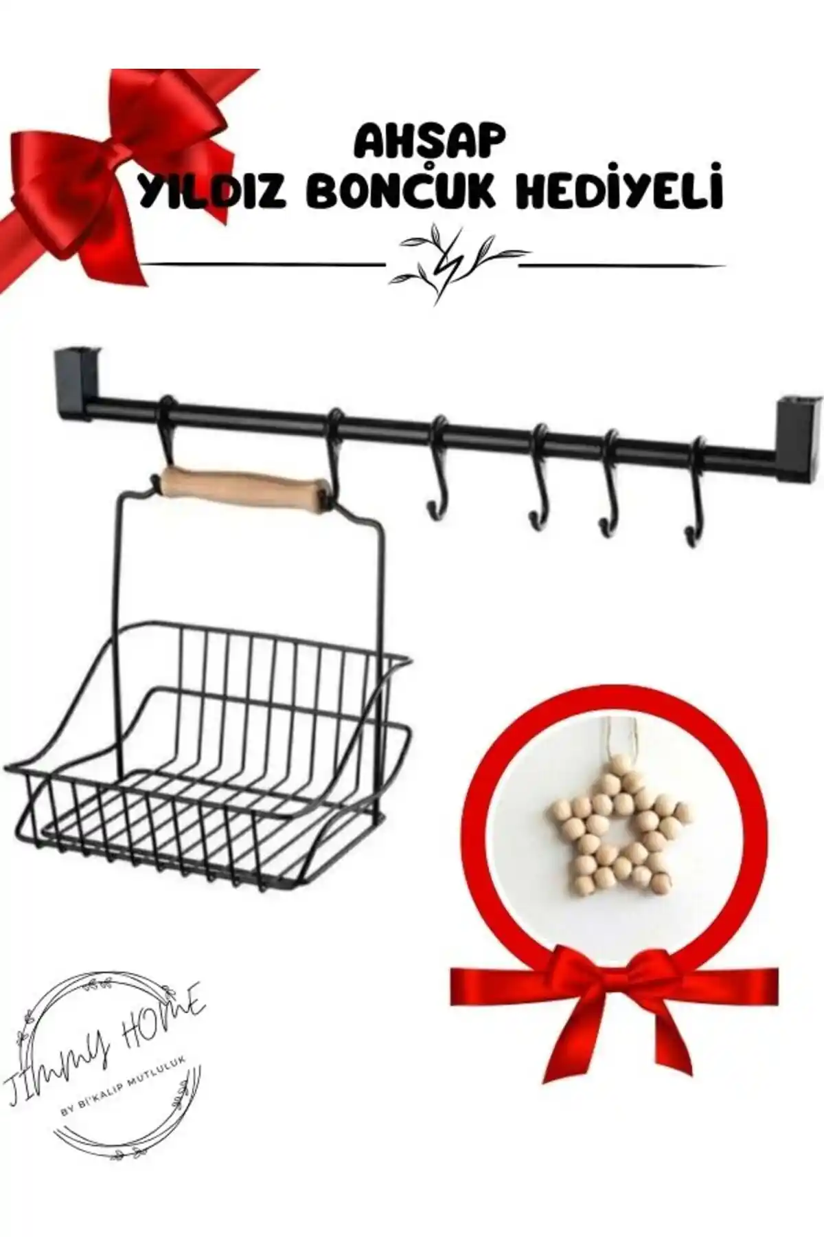 JimmyHome Ferforje Retro Sepet: Şık ve Dayanıklı Metal Askılık Çözümü