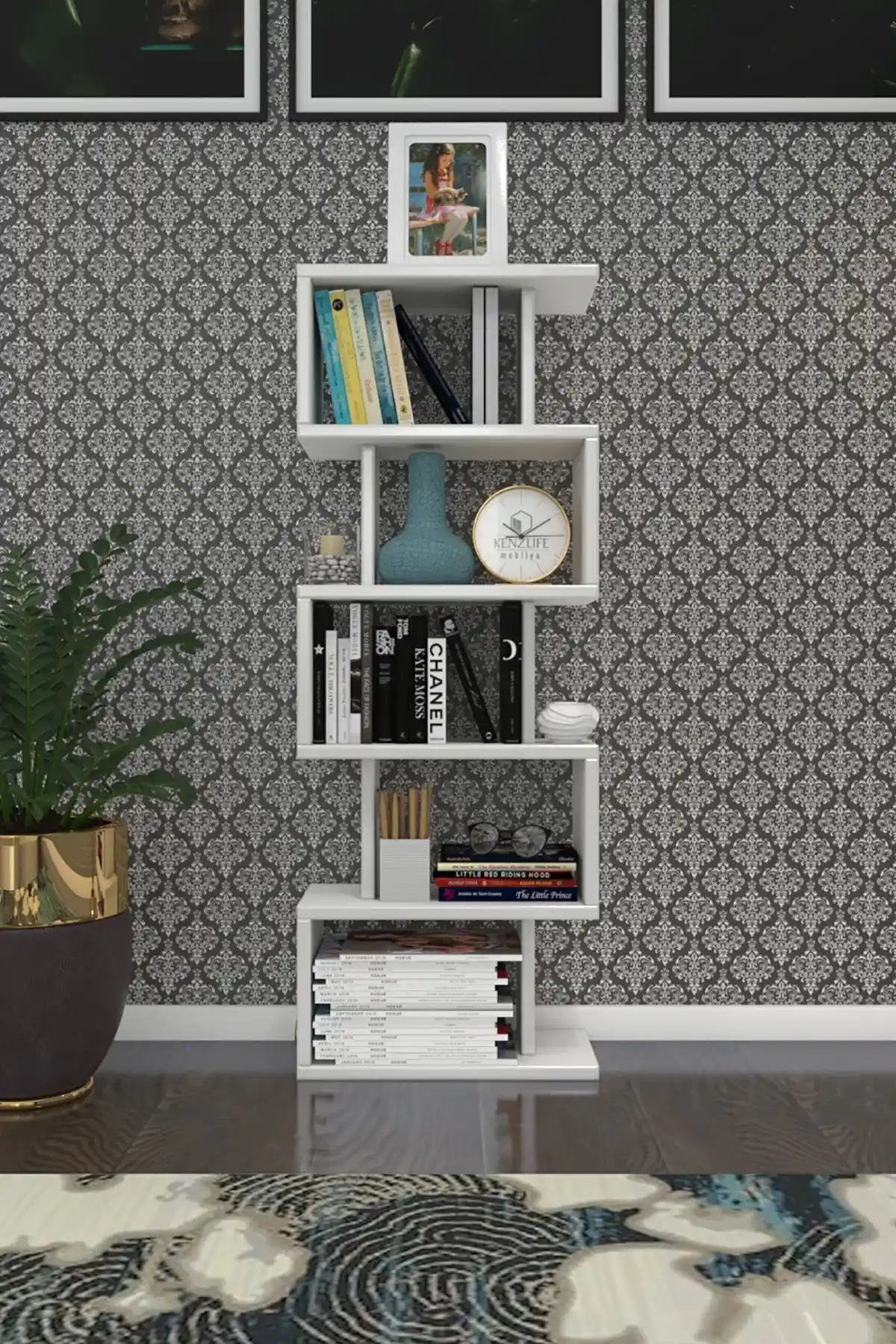 Kenzlife Diba1 Modern Kitaplık ve Raf - Çok Yönlü Depolama Çözümü