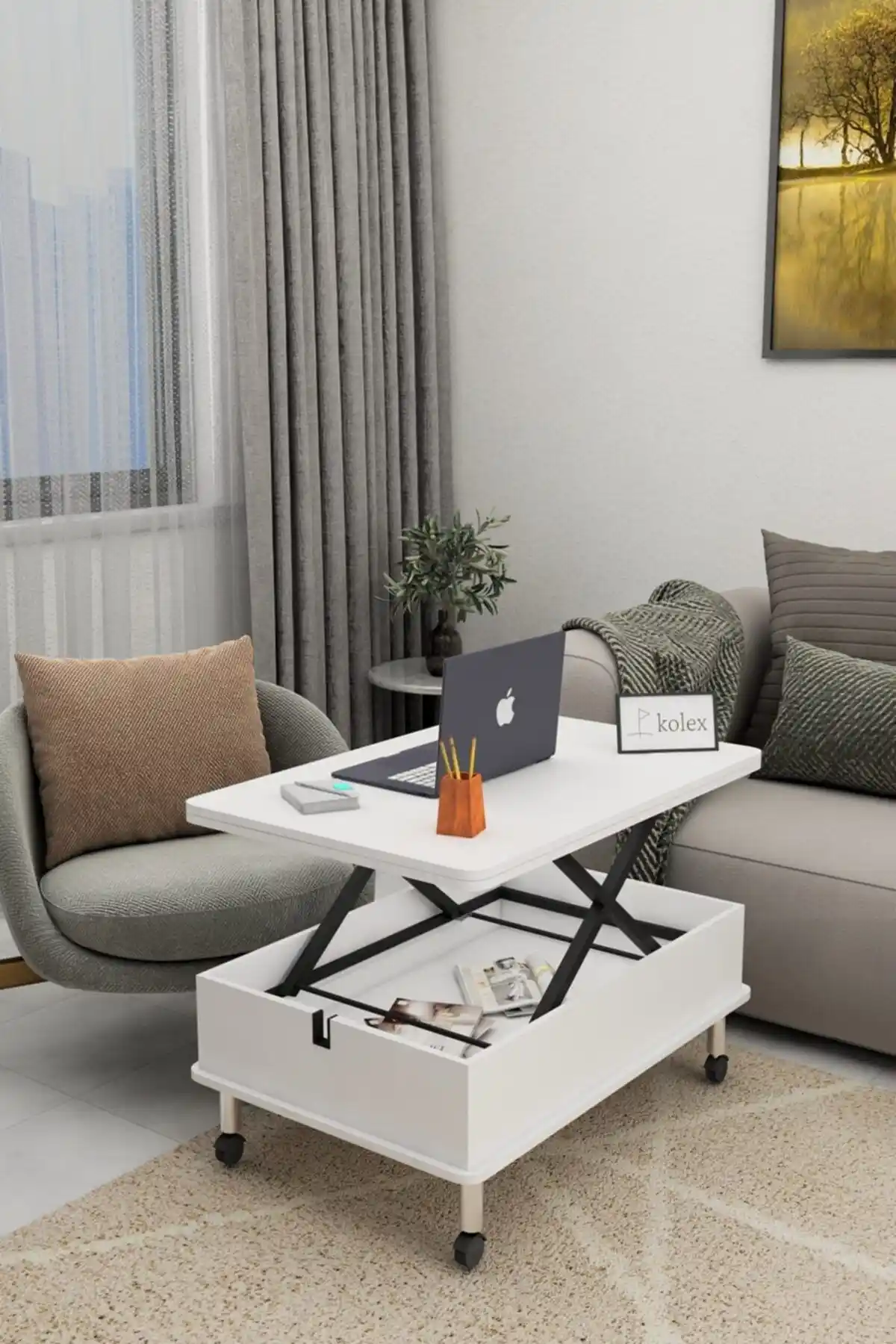 Kolexonline Çok Yönlü Tekerlekli Sehpa: Modern ve Dayanıklı İç Mekan Dekorasyonu