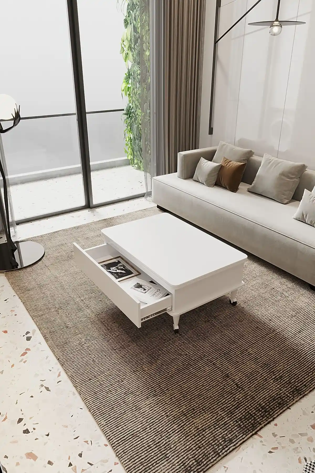 Kolexonline Nino Çekmeceli Akıllı Sehpa: Modern ve Çok Fonksiyonlu Tasarım Özellikleri