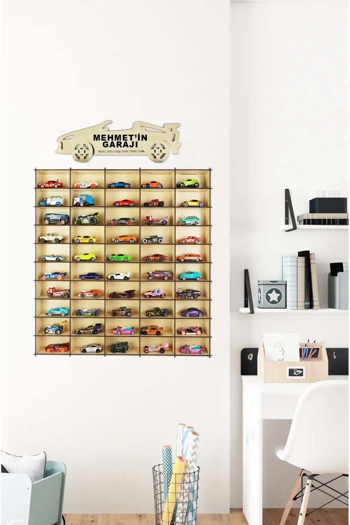 KutuTR Oyuncak Araba Rafı: Dayanıklı, Estetik ve Kolay Montajlı Çocuk ve Koleksiyon Depolama Ünitesi