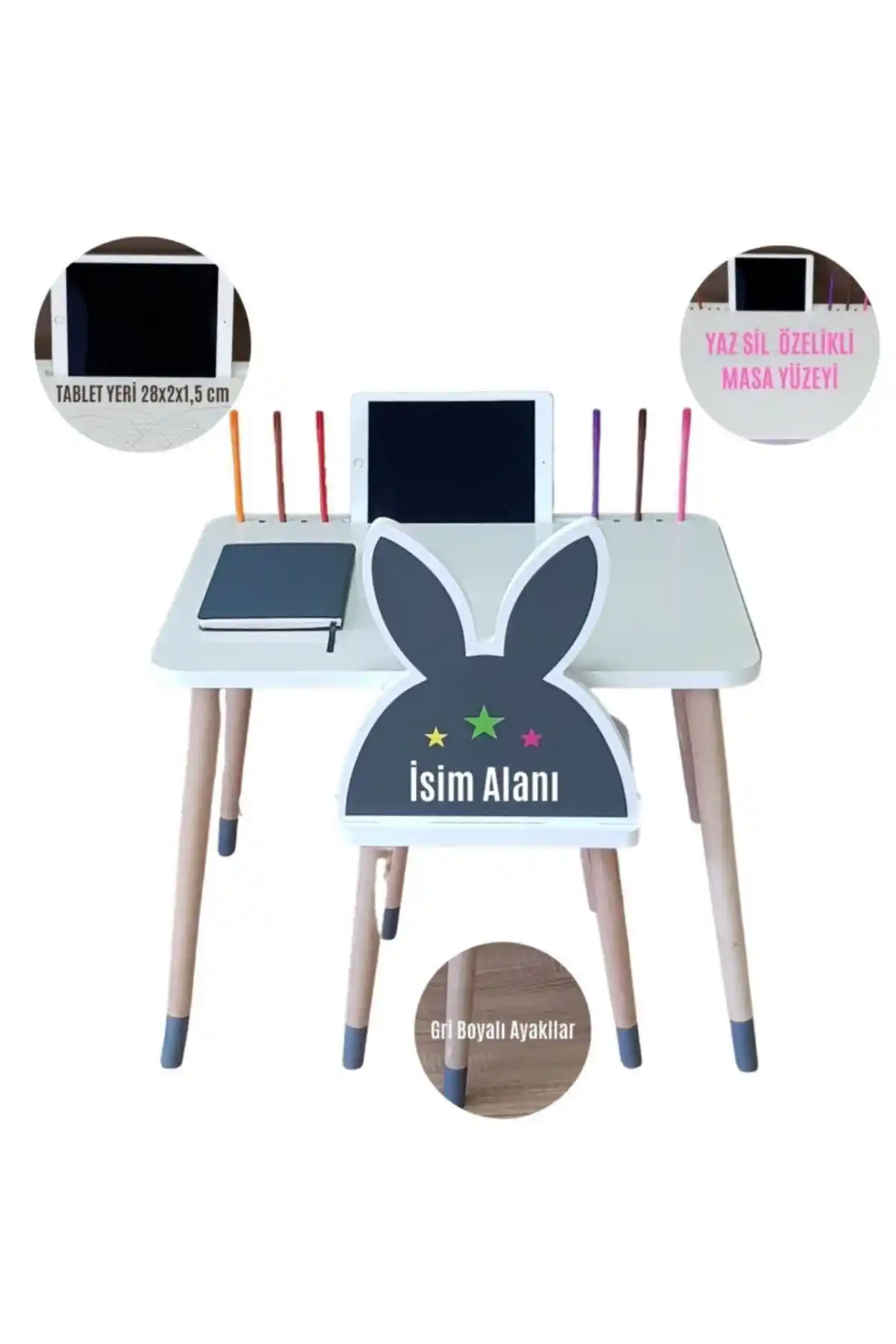 LİVA Ahşap Çocuk Aktivite Masa ve Sandalye Takımı Güvenli ve Dayanıklı Tasarım