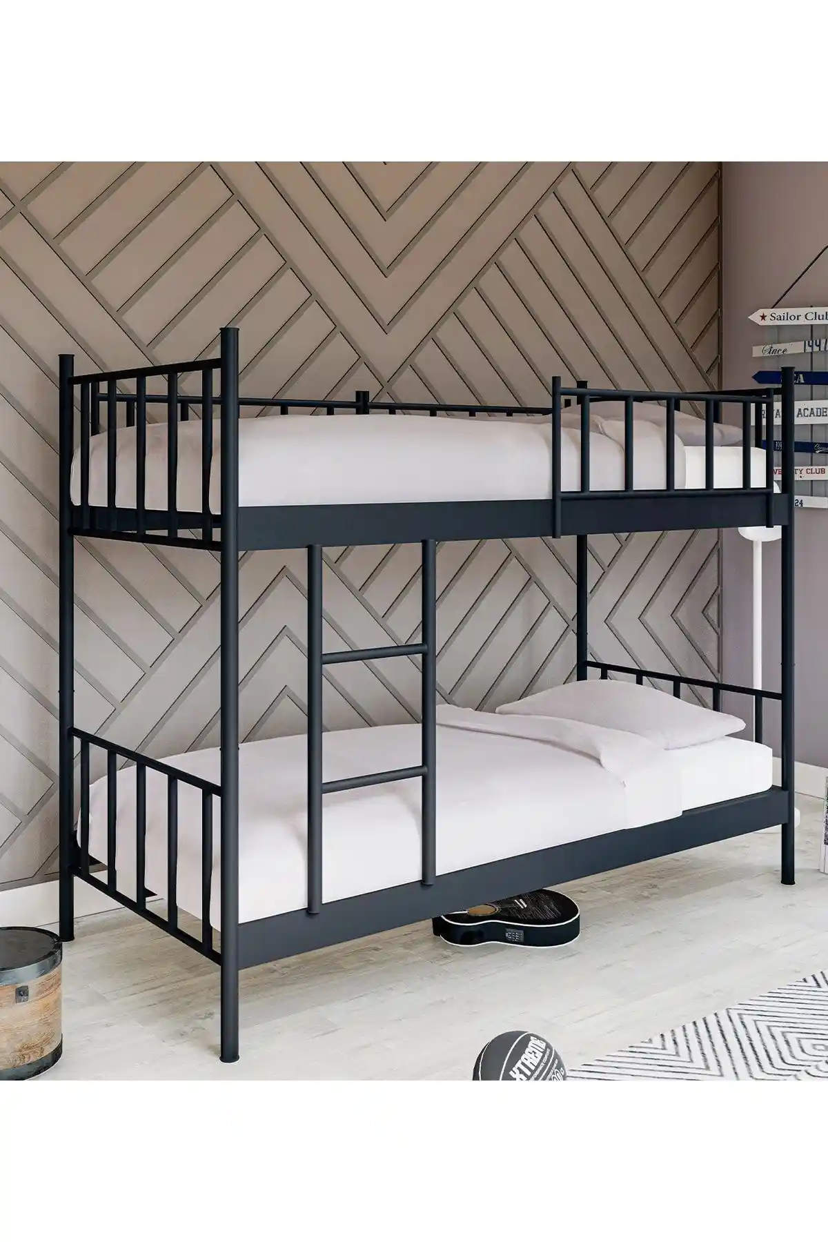 Metalia Gm 126 Siyah Çift Kişilik Ranza Modern ve Dayanıklı Tasarım