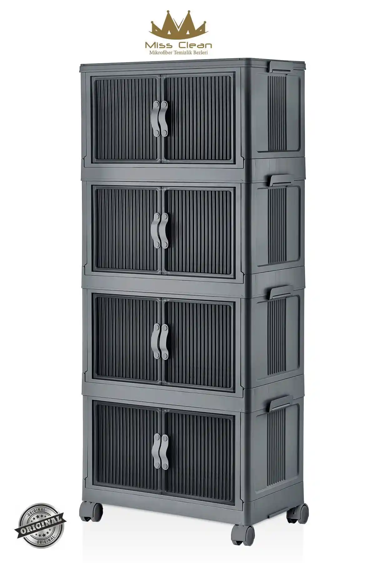 MissClean 4 Lü Çok Amaçlı Portatif Organizer Dolap: Ev ve Ofis İçin Çok Fonksiyonlu Çözüm