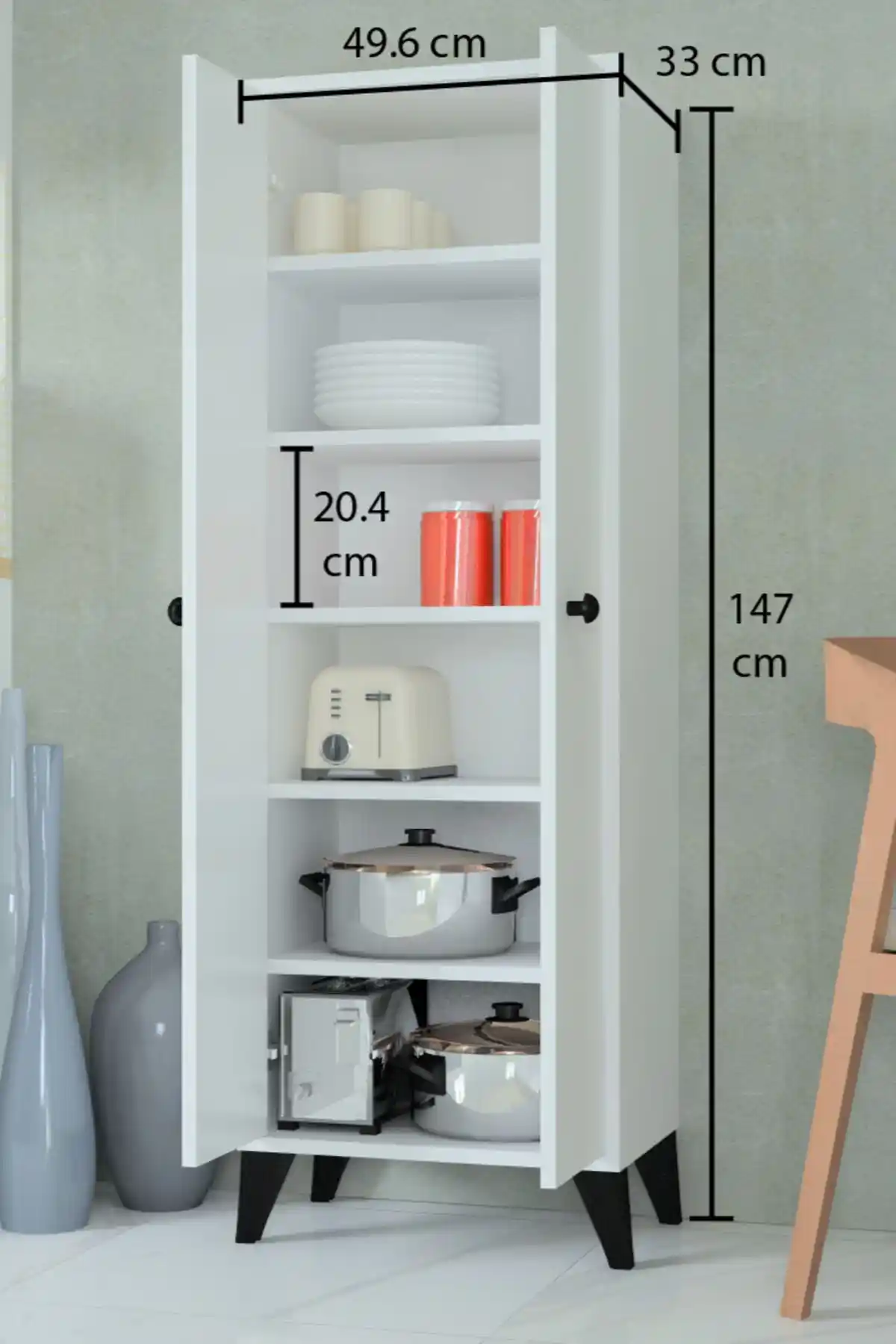 MOBİLİQUE Venedik 6 Raflı Çok Amaçlı Dolap Modern Tasarım ve Kullanışlılık Özellikleriyle