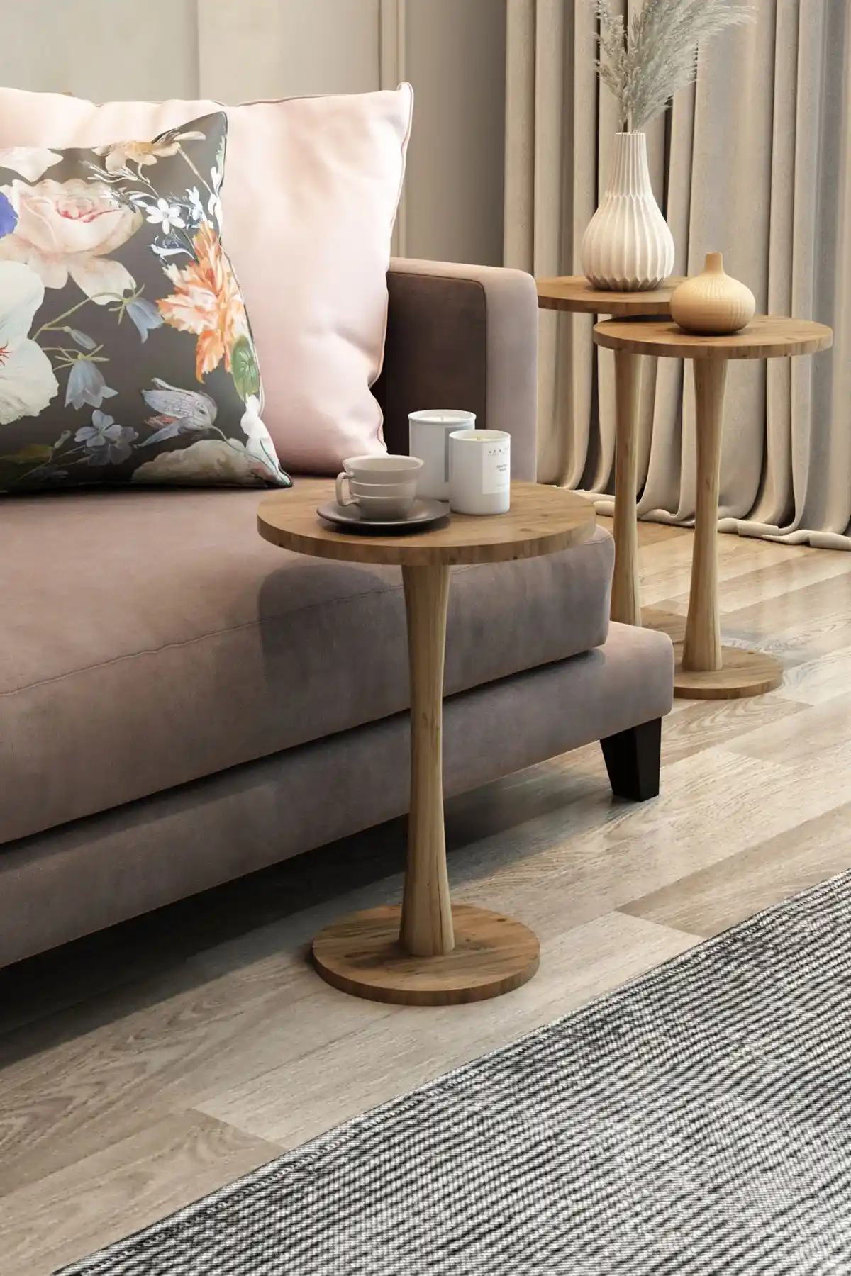 Modalanika 3'lü Zigon Sehpa Seti Modern ve Klasik Tarzıyla Şık Dekorasyon Seçeneği