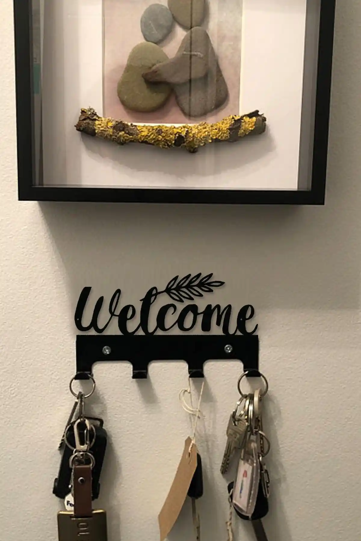 Modern ve Şık Metal Welcome Yazılı Anahtar Askısı Ev ve Ofis Dekorasyonu İçin