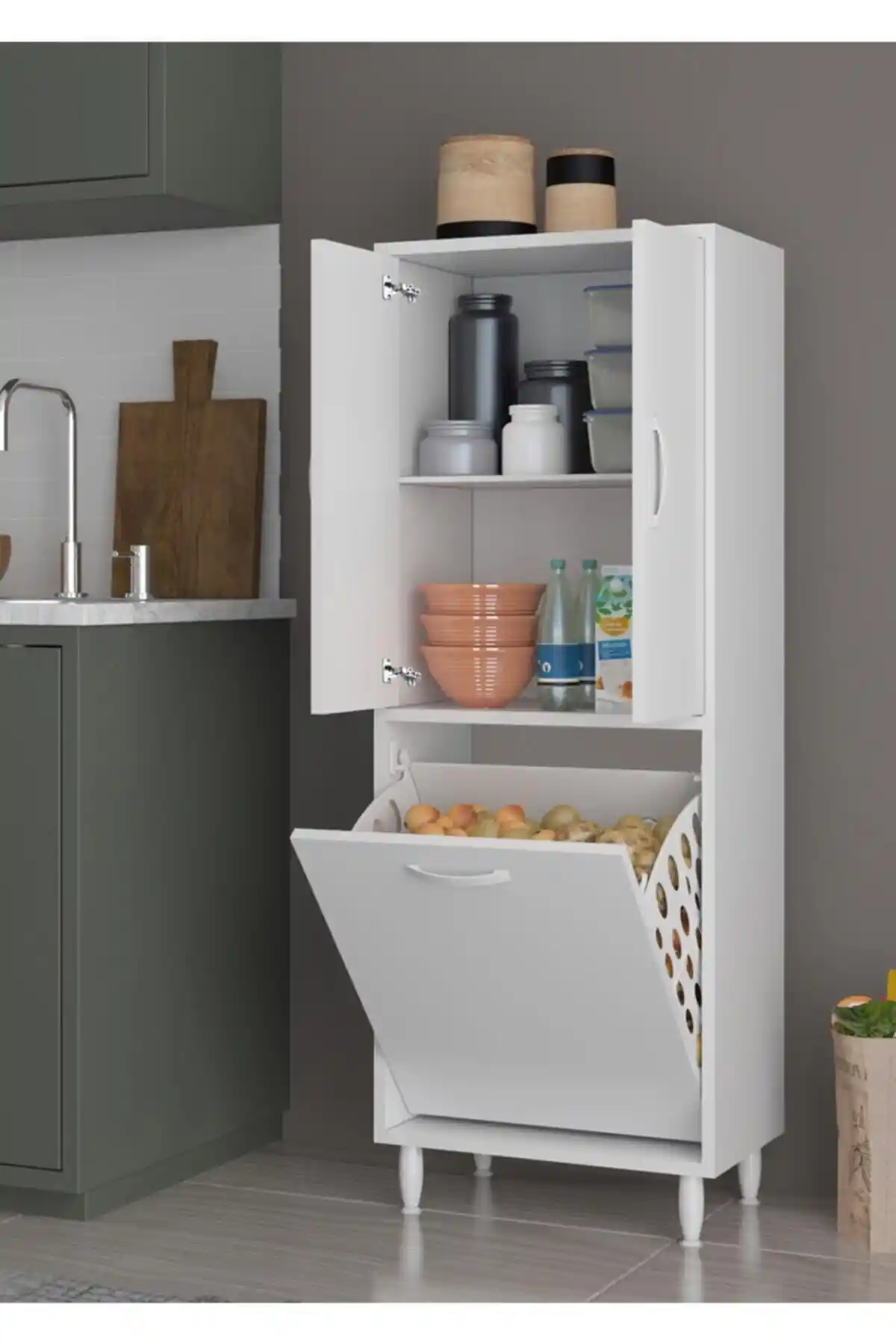 Modilayn Esinti Kirli Çamaşır Sepetli Düzenleme Havlu Dolabı Modern ve Pratik Tasarım