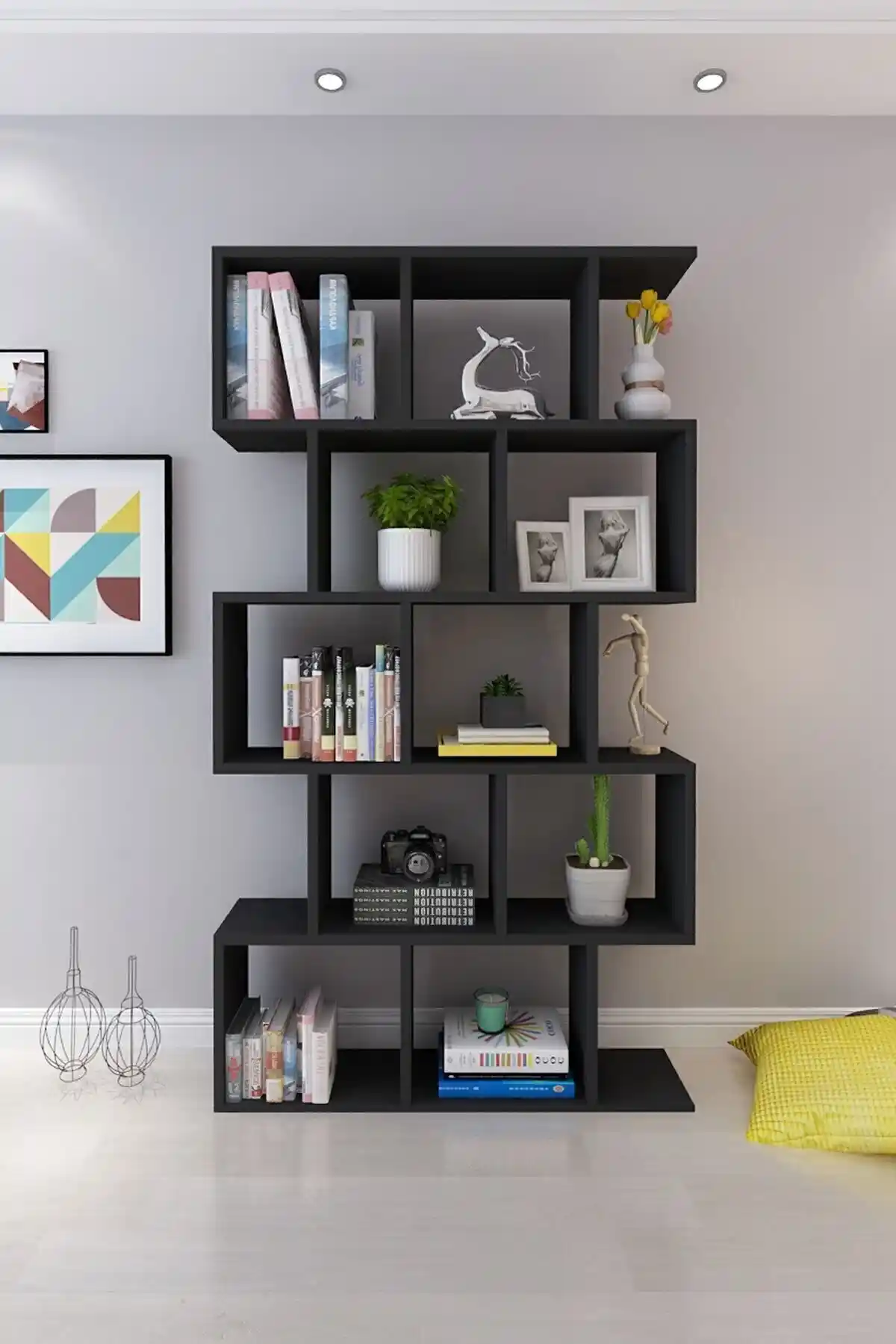 Moonlife Rio Dekoratif Kitaplık Modern ve Dayanıklı Tasarımıyla Ofis ve Ev İçin Uygun