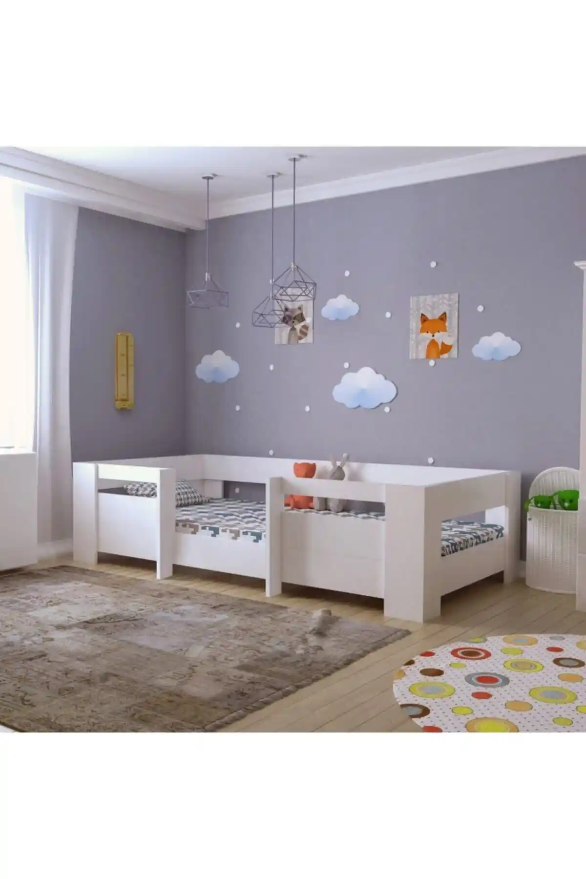 Ninnimo Vega Montessori MDF Beyaz Karyola Çocuklar İçin Güvenli ve Modern Yatak Seçeneği
