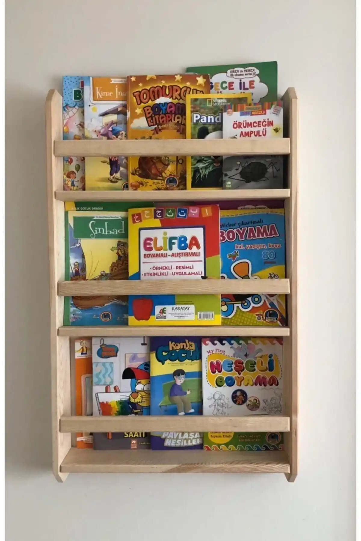 OlcayAksesuar Doğal Ahşap Renkli Duvar Rafı 90x60 cm Şık ve Dayanıklı Tasarım